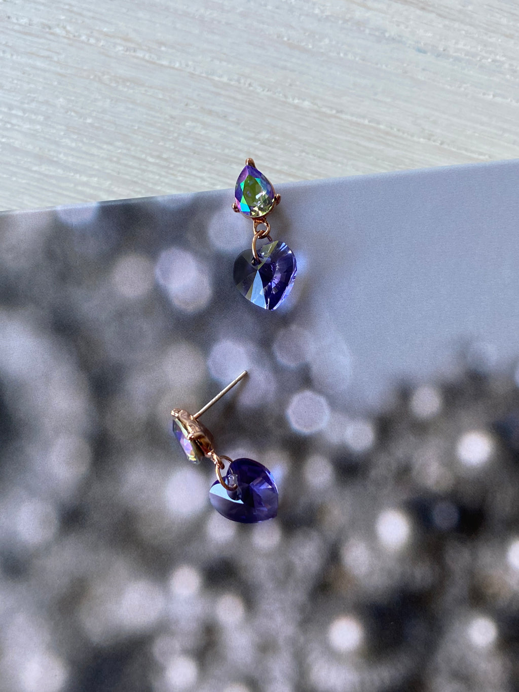 Swarovski Teardrop Heart Duo Earrings (2 colors)