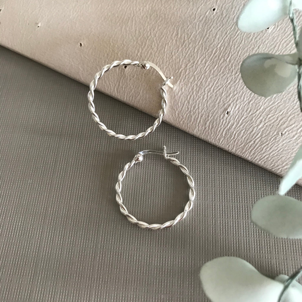 Braided Edge Hoops