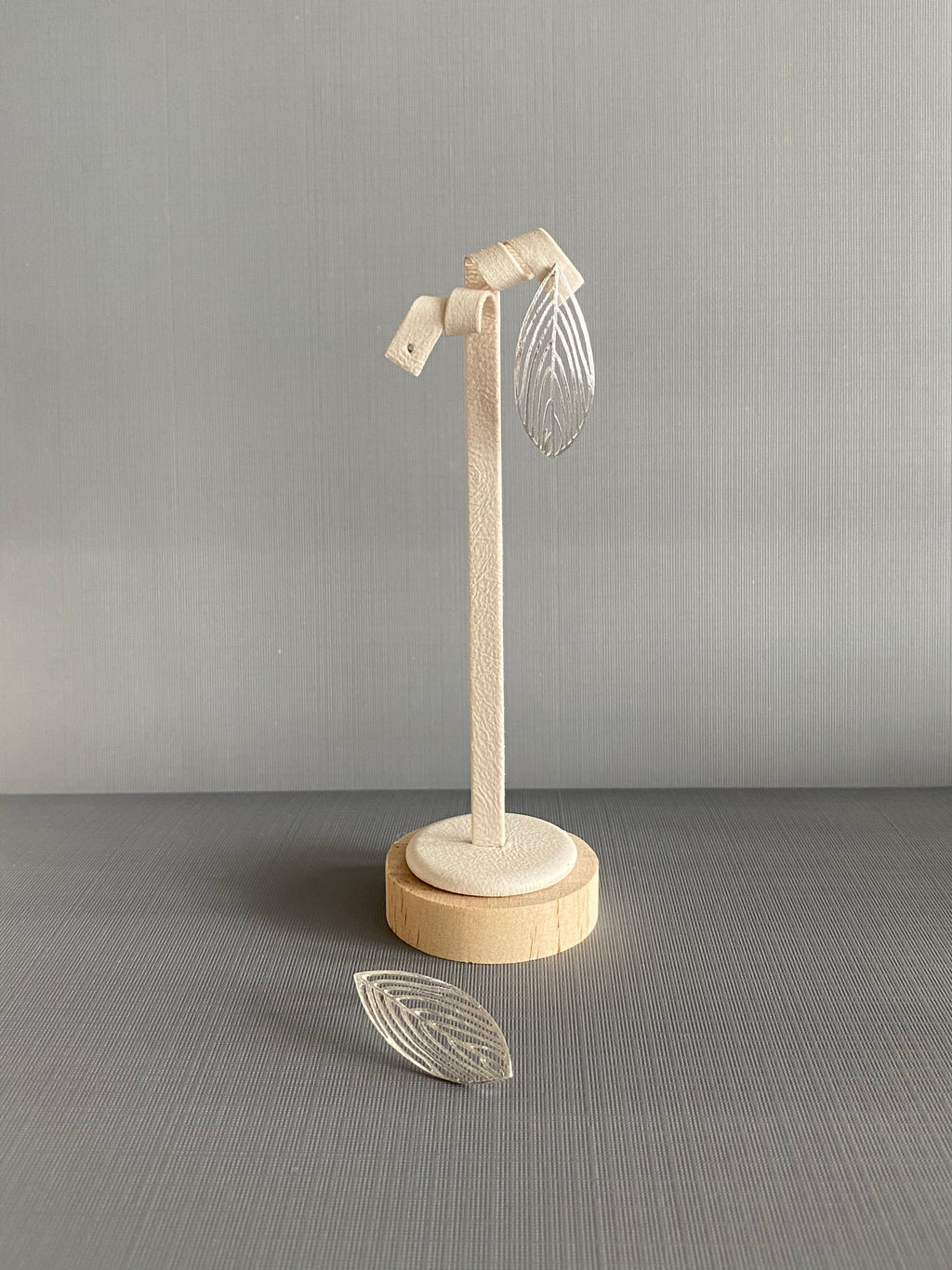 Silver Outline Leaf Earrings