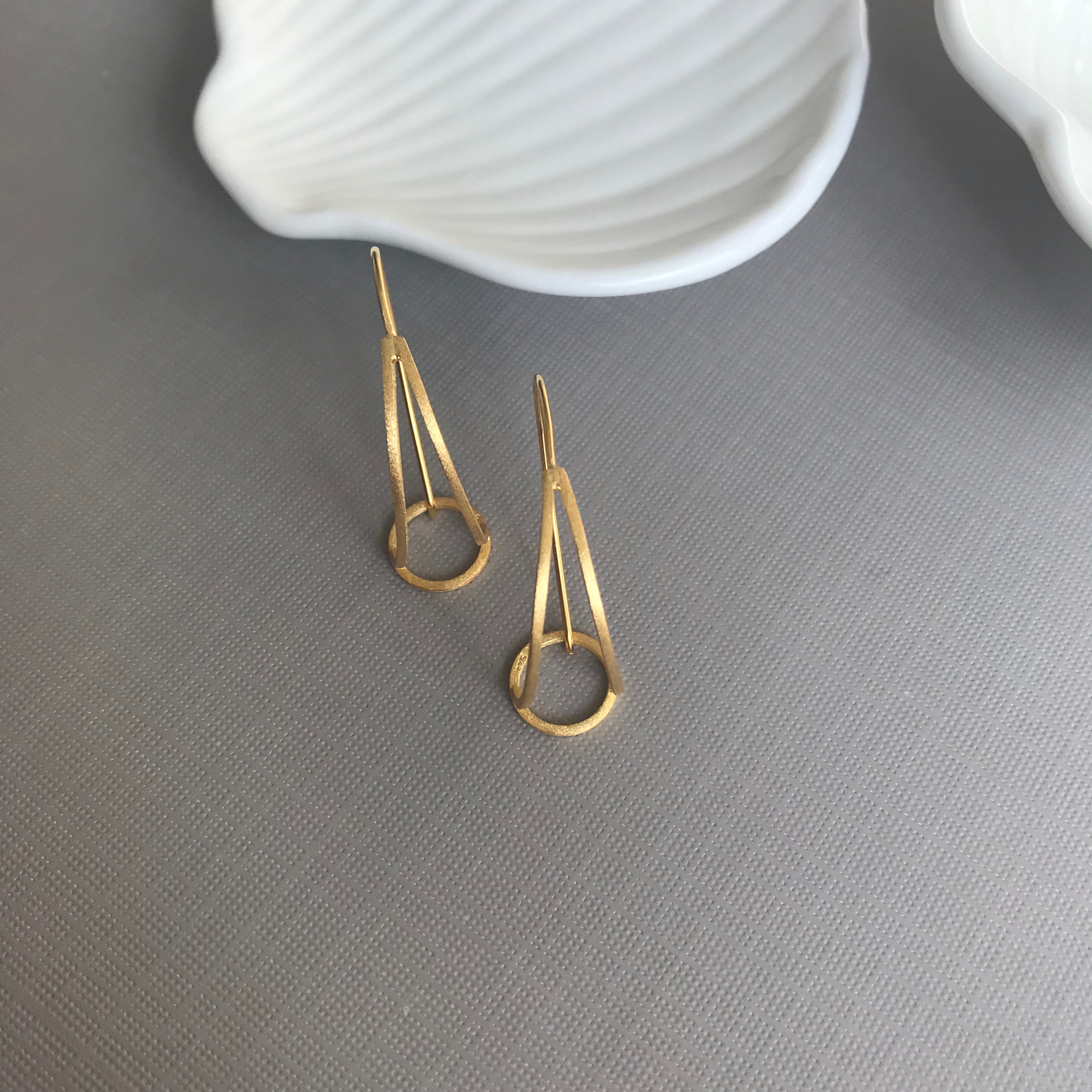 Gold Abstract Loop Earrings