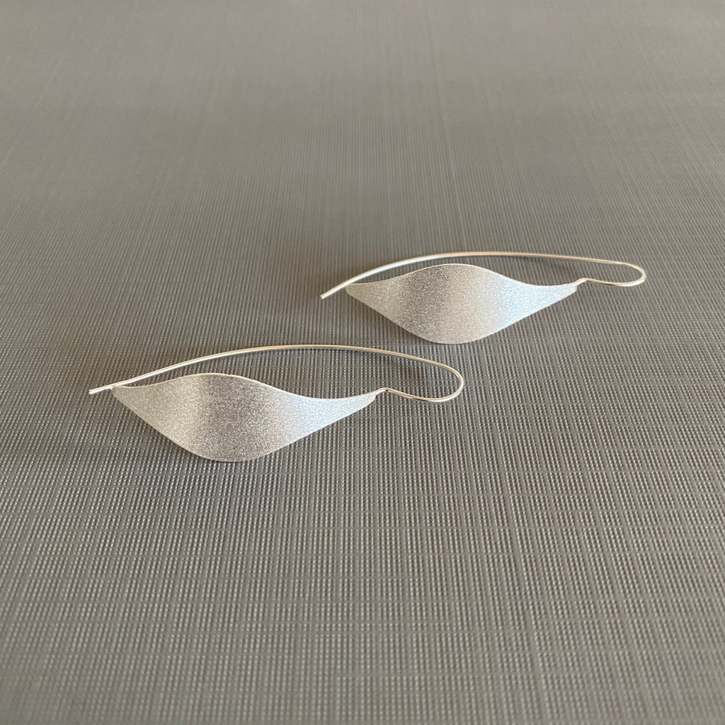 Silver Matte Leaf Earrings