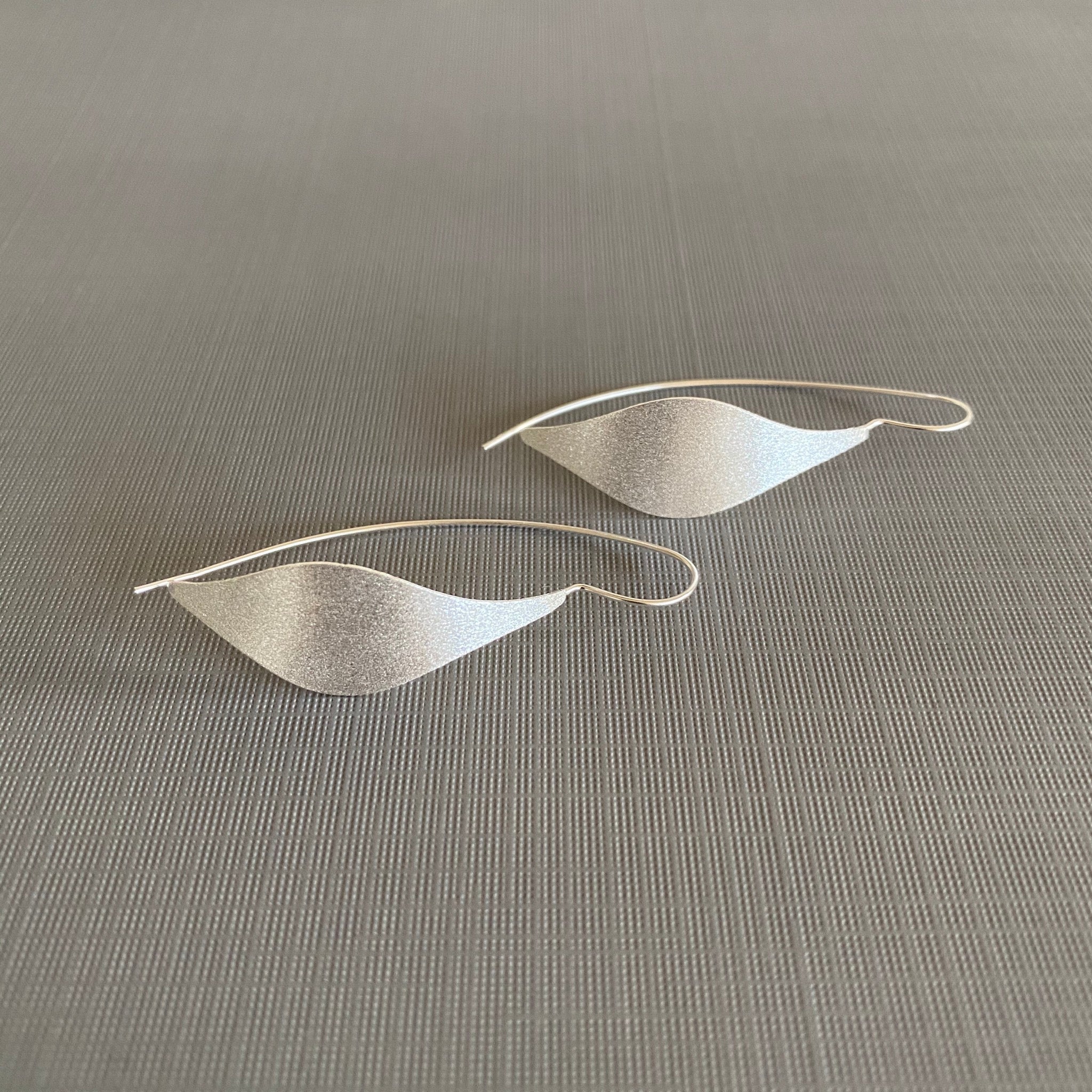 Silver Matte Leaf Earrings