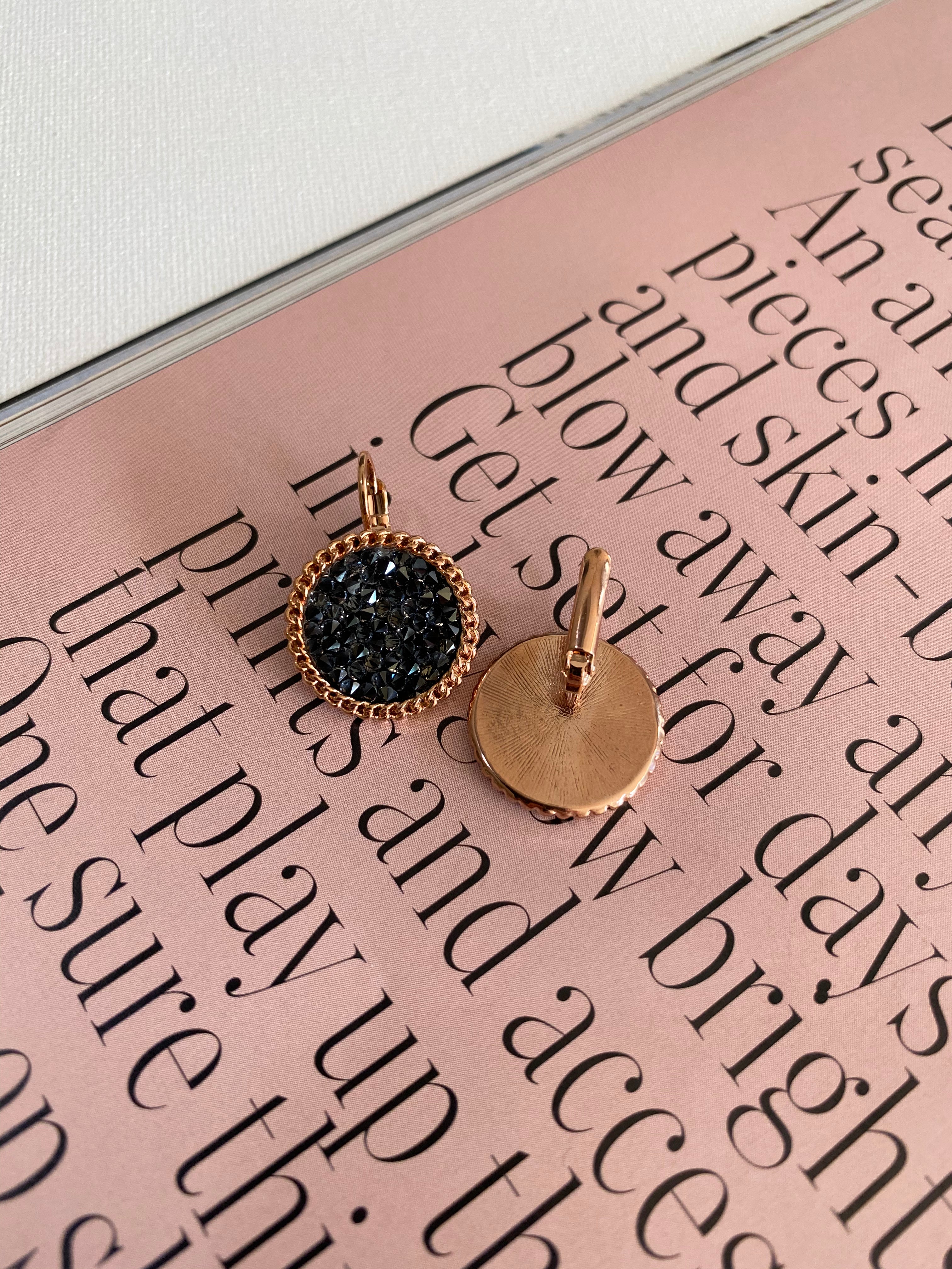 Swarovski Round Crushed Crystal Earrings (4 colours)