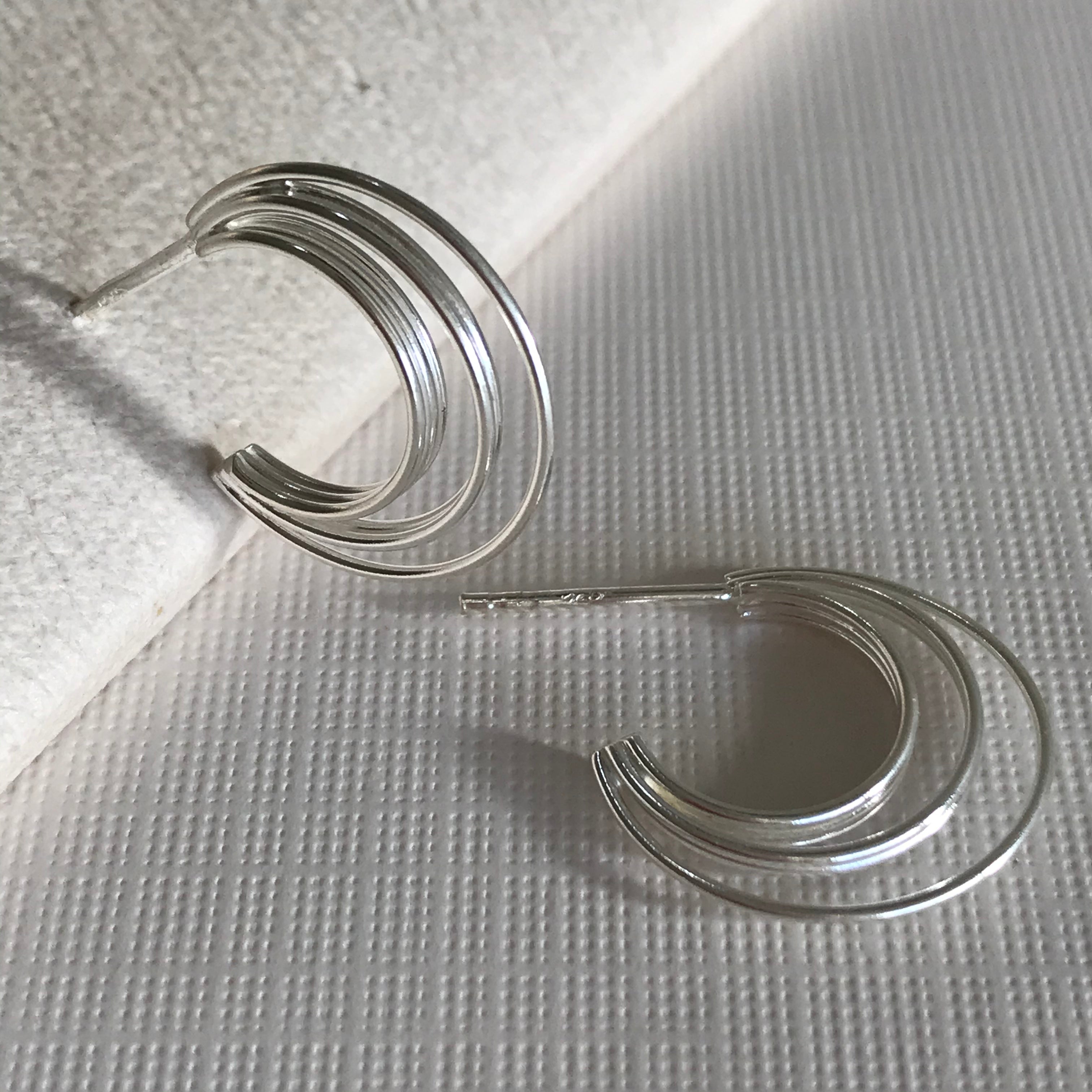 Circular Triple Loop Earrings