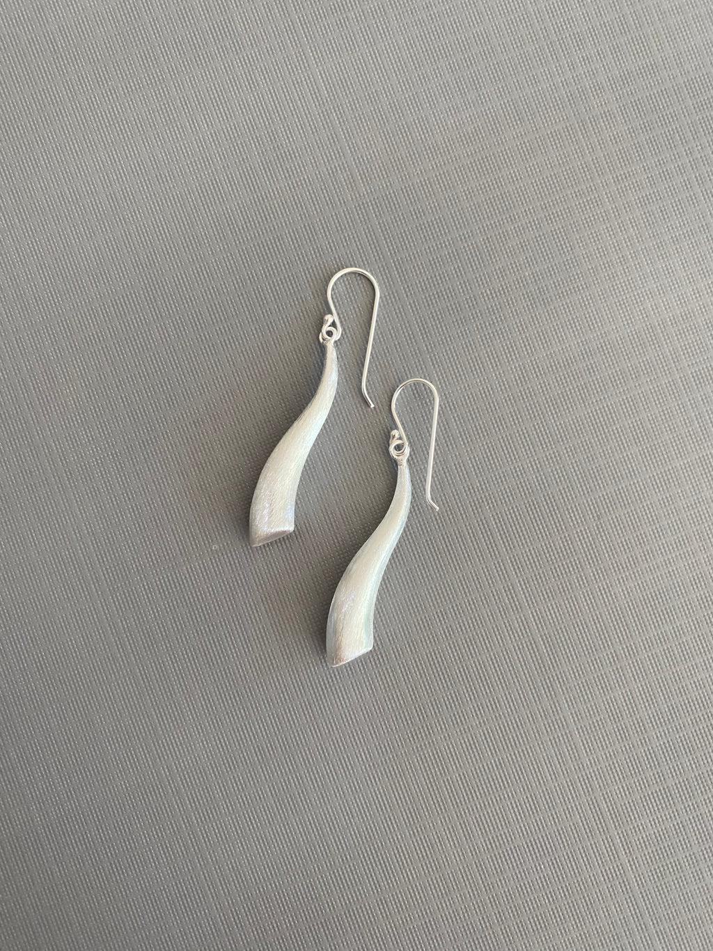 Silver Matte Leaf Earrings