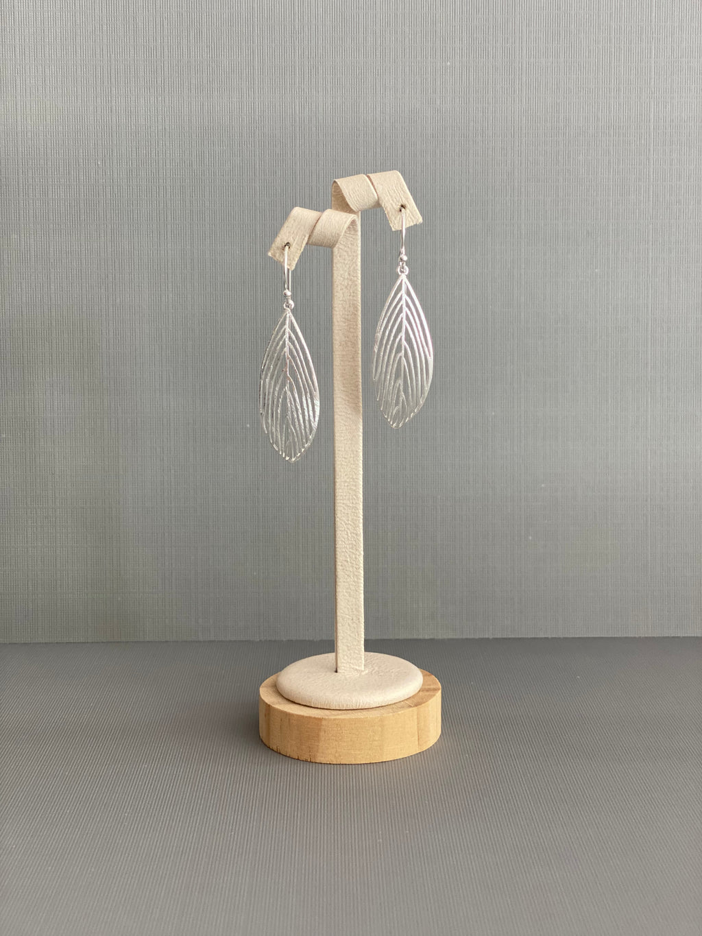 Silver Open Leaf Earrings