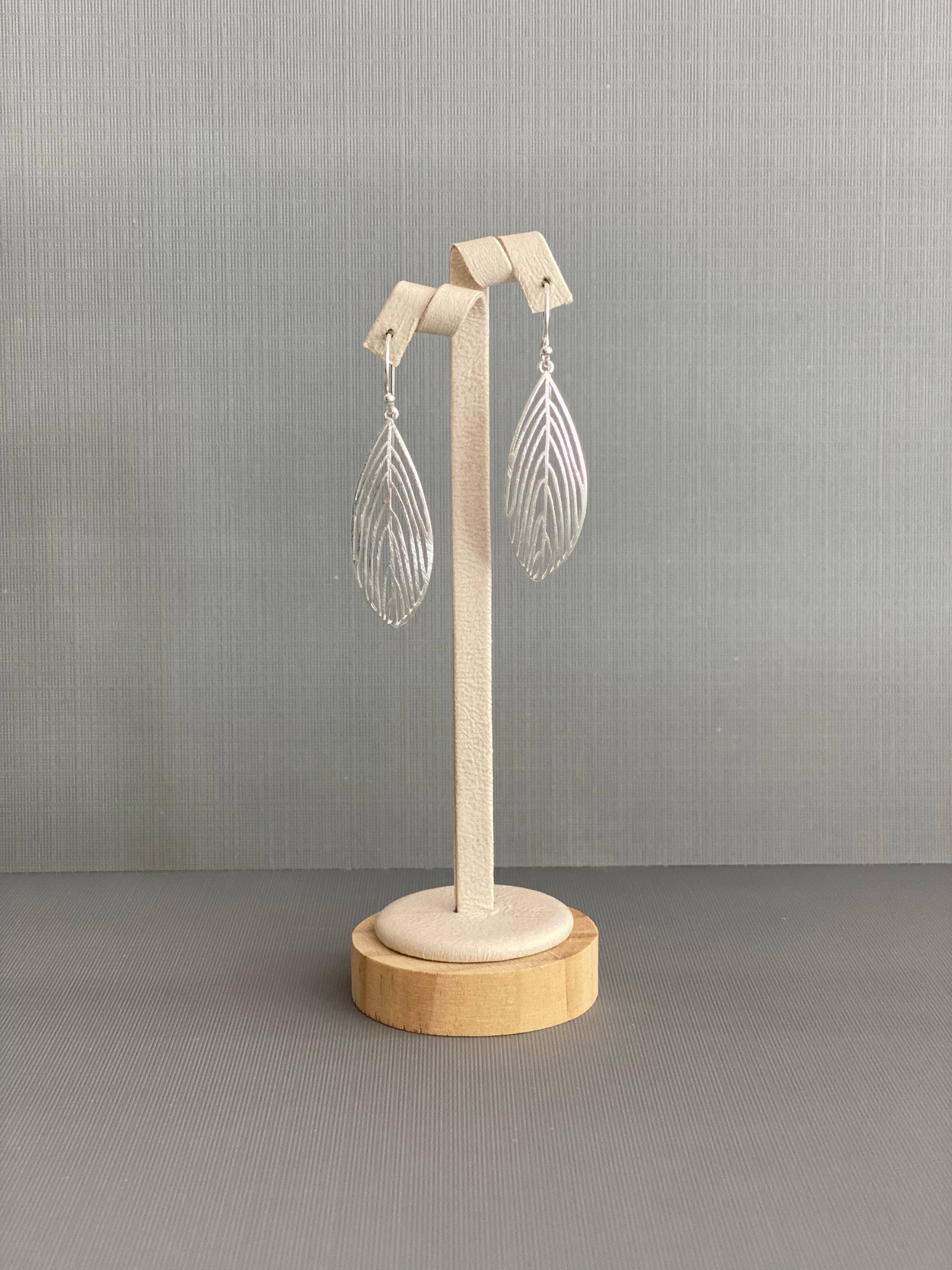 Silver Open Leaf Earrings