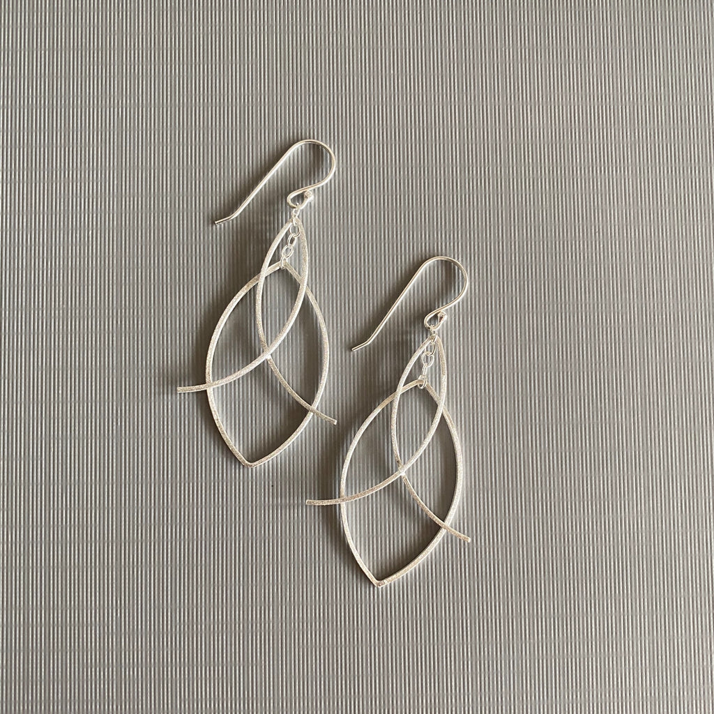 Silver Abstract Wave Earrings