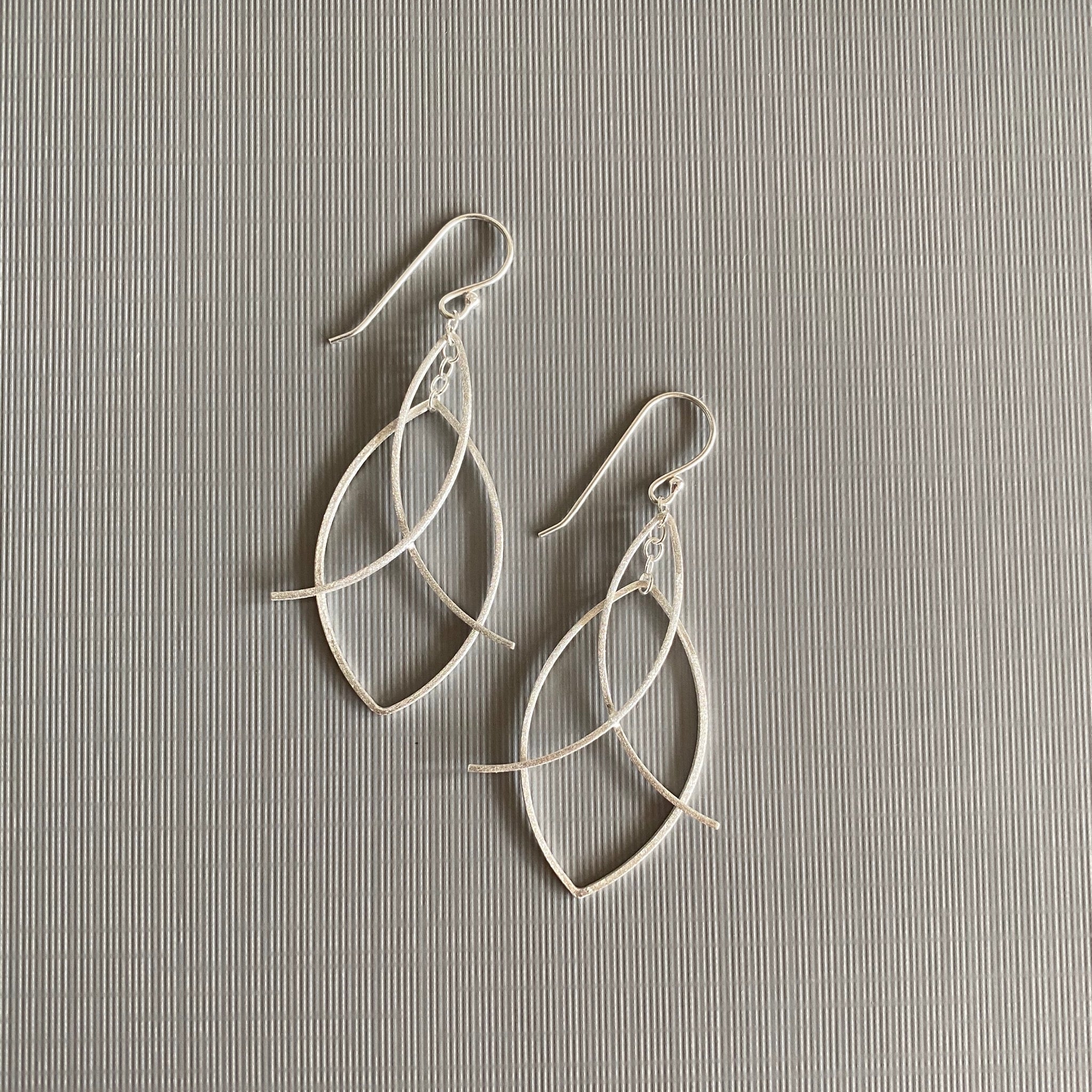 Silver Abstract Wave Earrings
