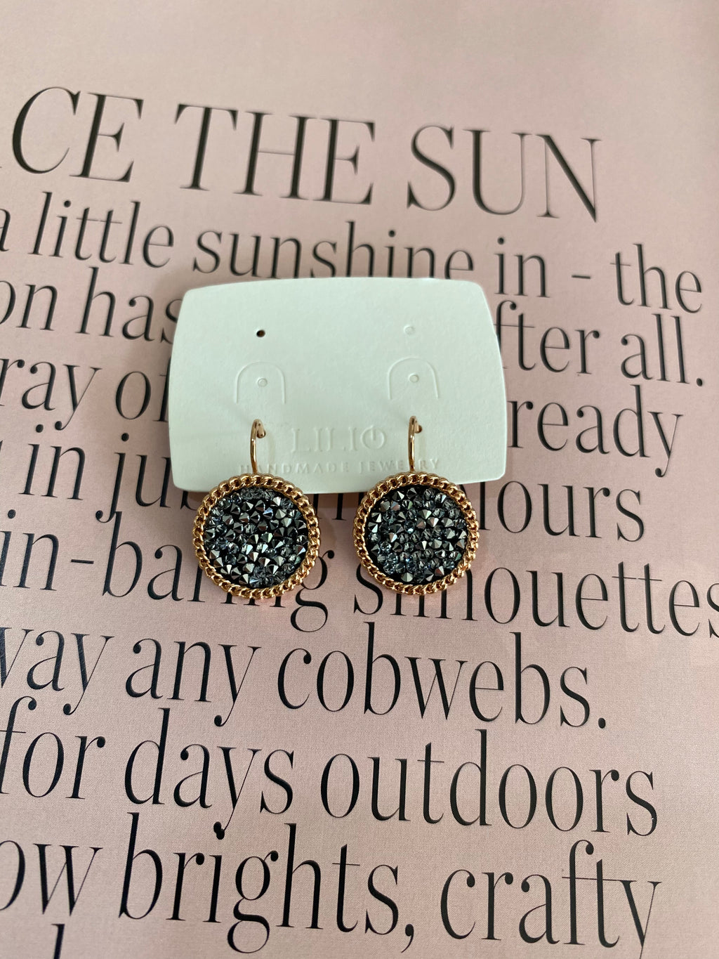 Swarovski Round Crushed Crystal Earrings (4 colours)