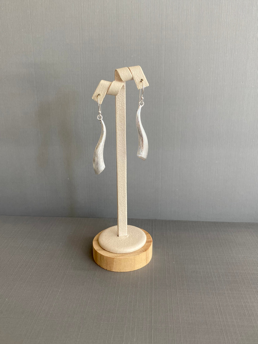 Silver Matte Leaf Earrings