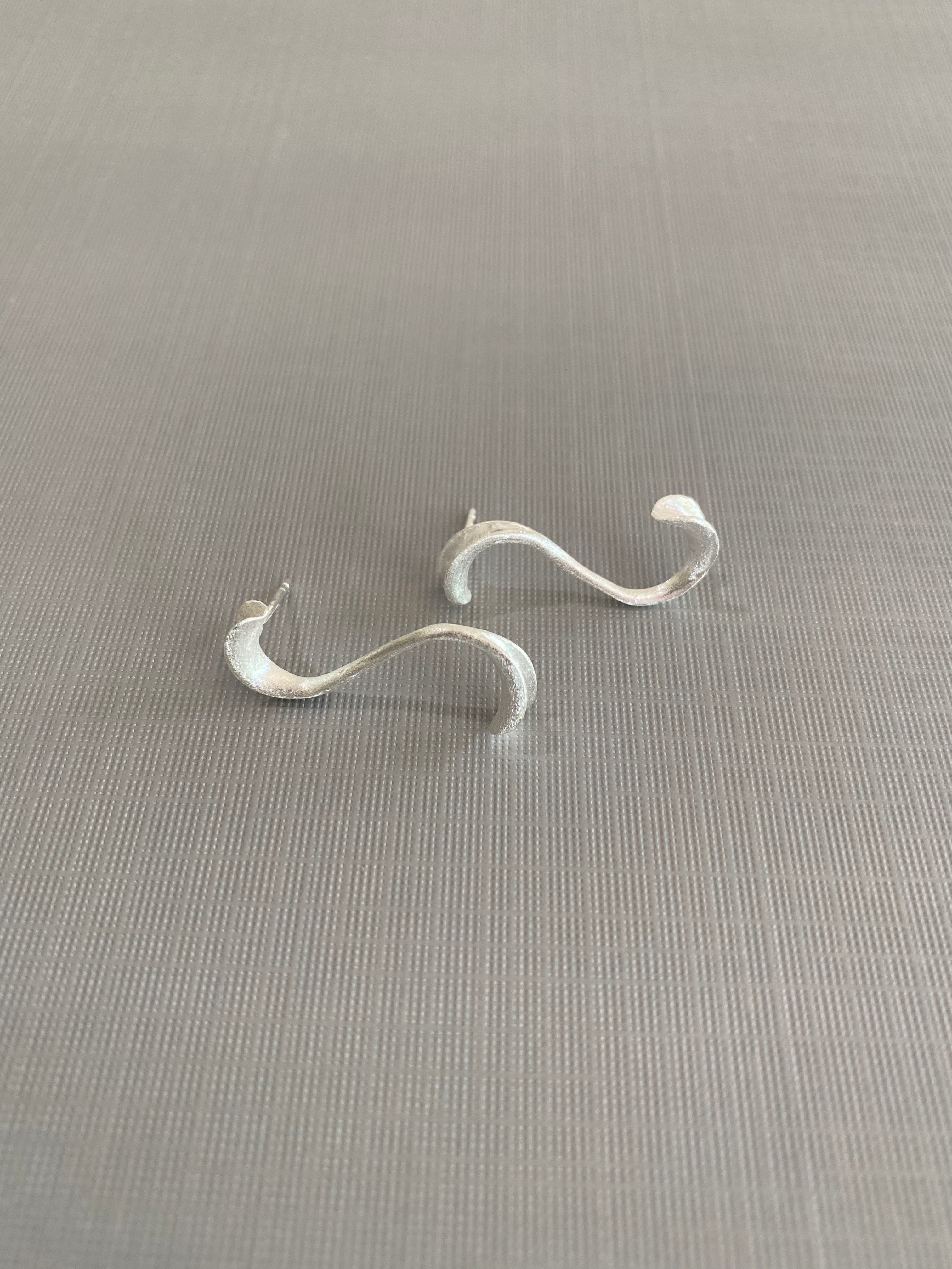 Silver Abstract Twist Earrings