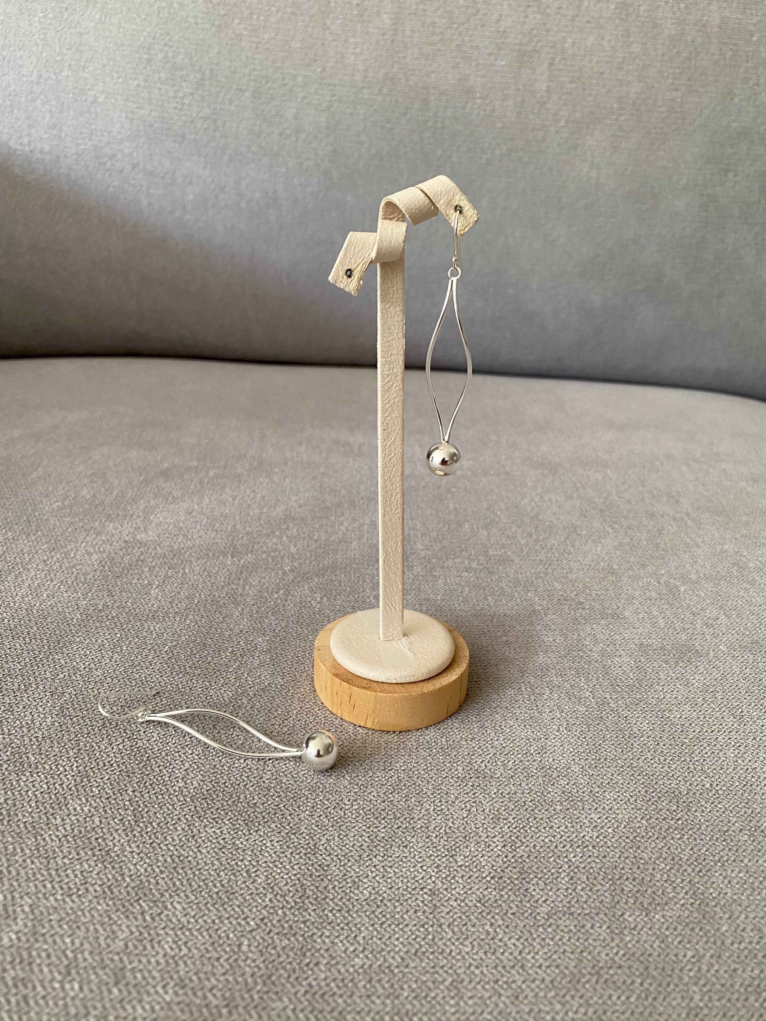 Curved Sphere Drop Earrings