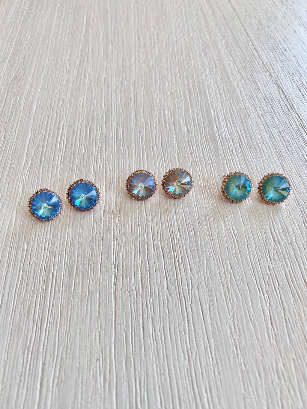 Swarovski Classic Halo Stud Earrings - 15mm (3 colours)