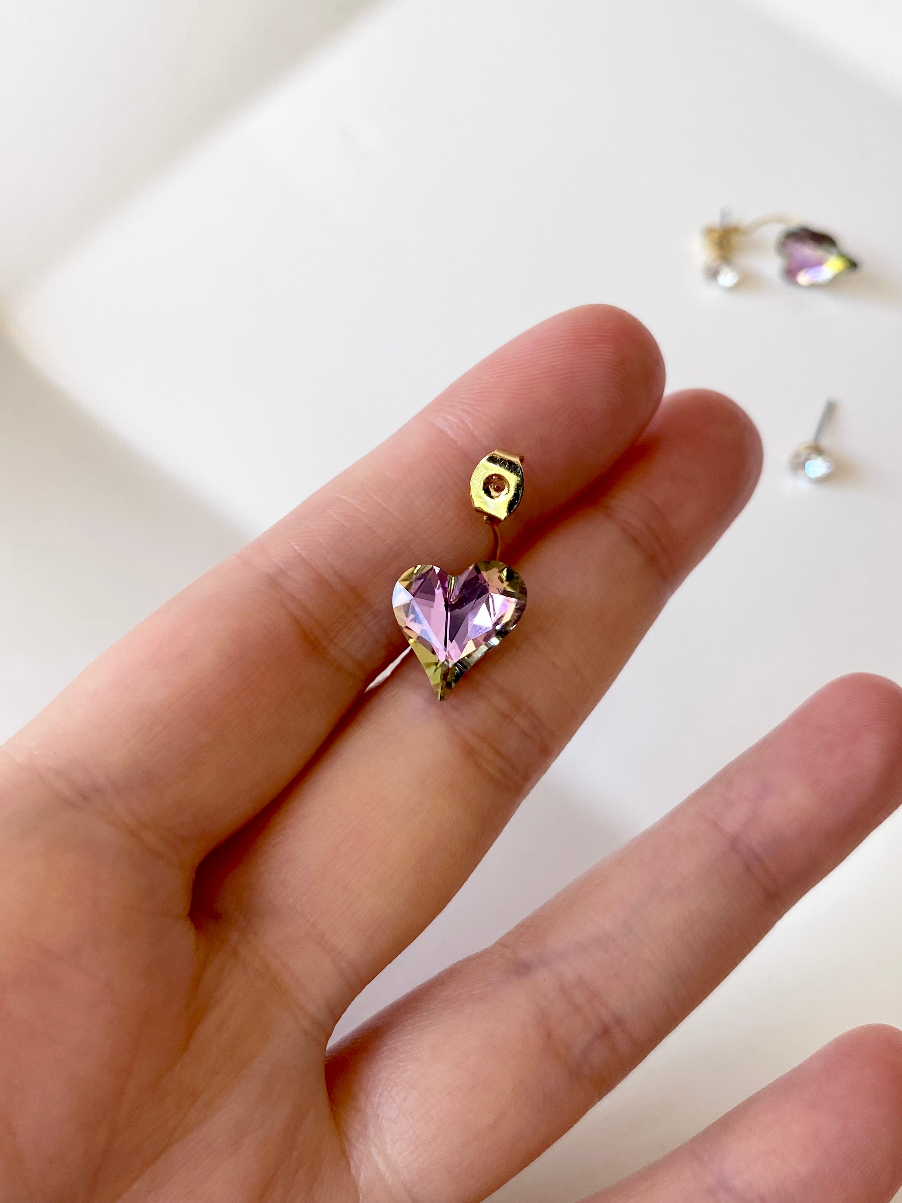 Swarovski Heart Drop Earrings (3 colors)