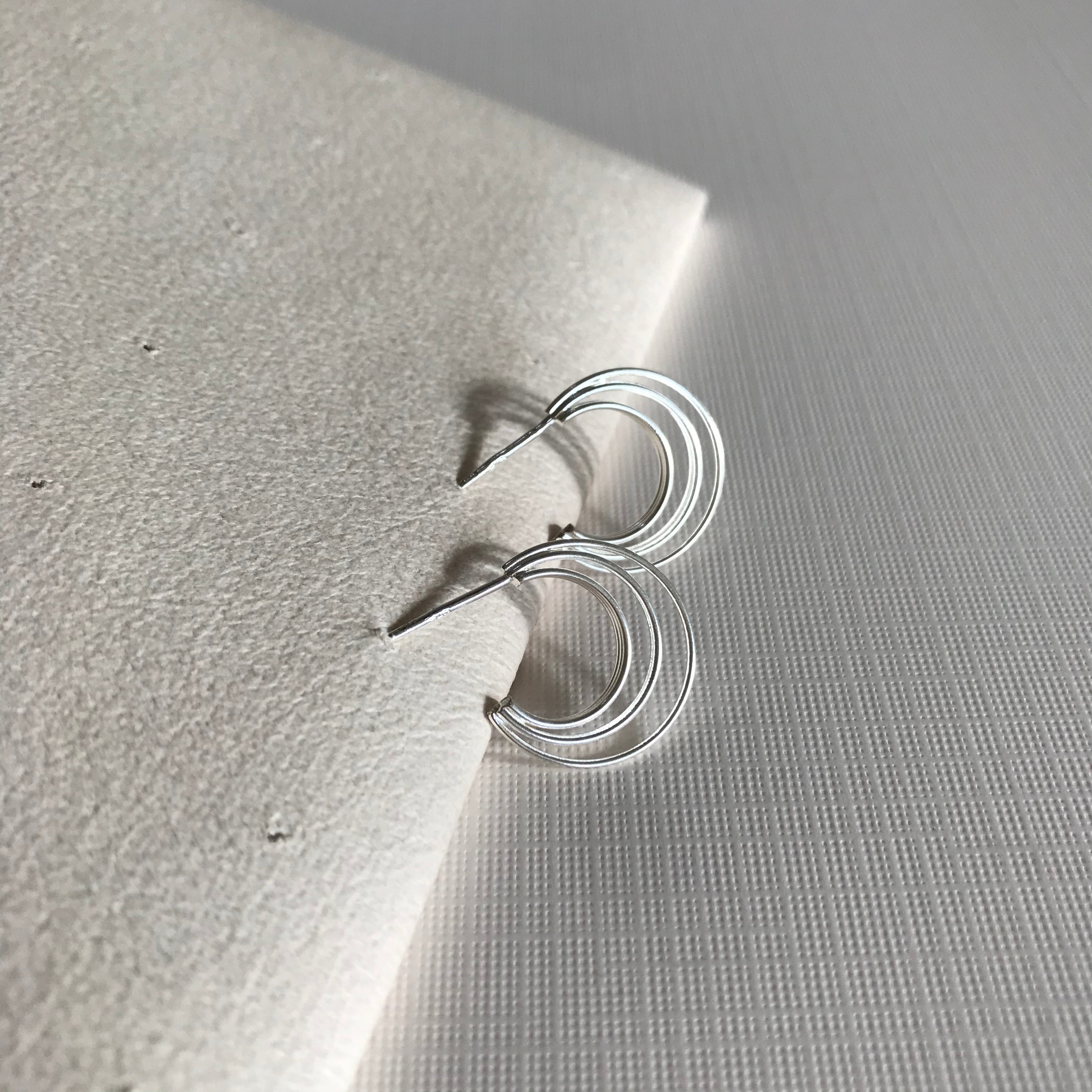 Circular Triple Loop Earrings