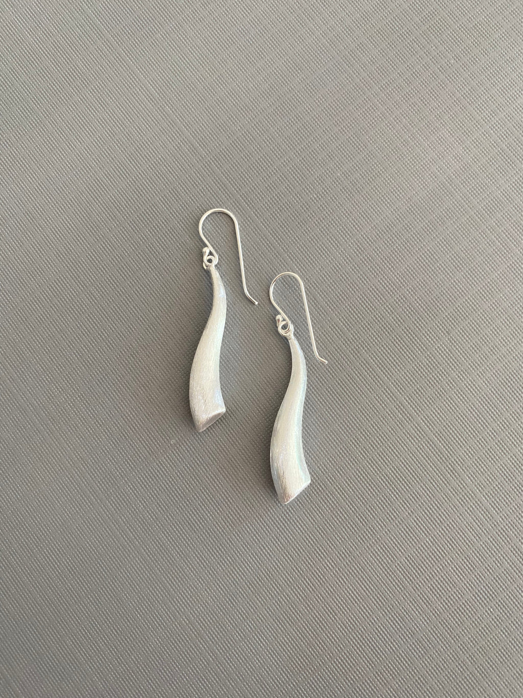 Silver Matte Leaf Earrings