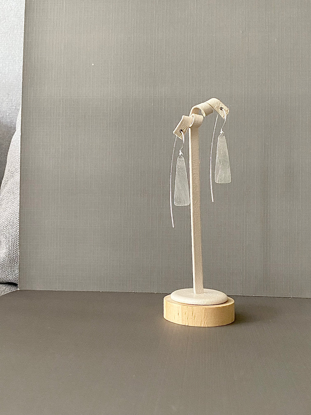 Silver Long Triangle Earrings