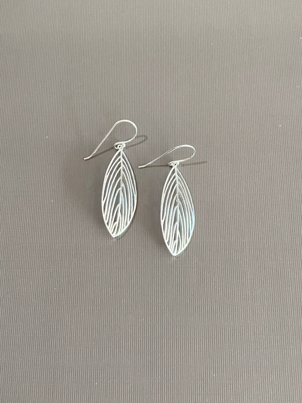 Silver Open Leaf Earrings