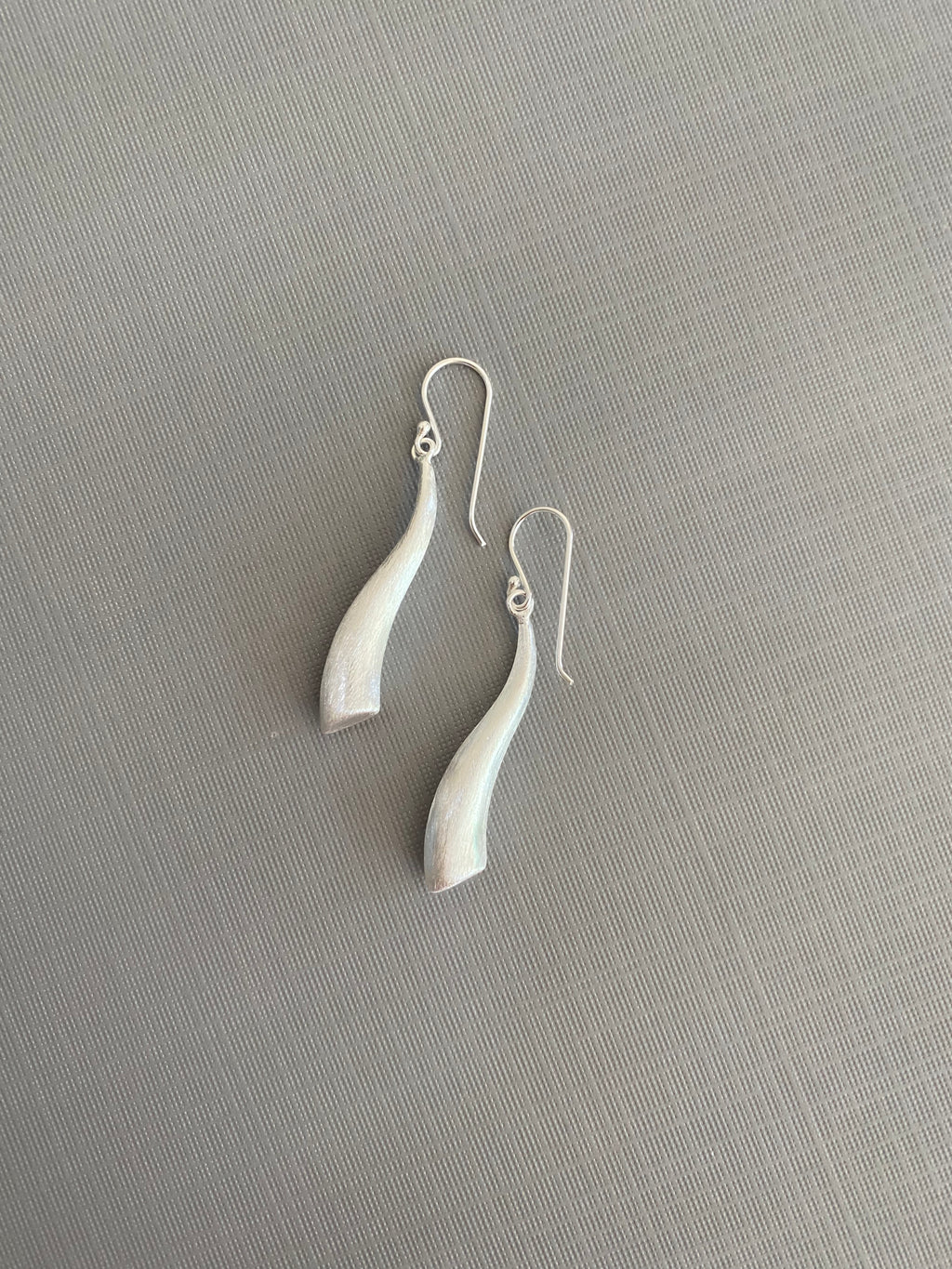 Silver Matte Leaf Earrings