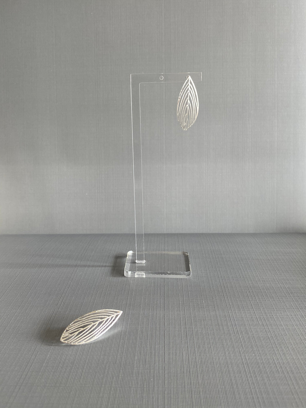 Silver Outline Leaf Earrings