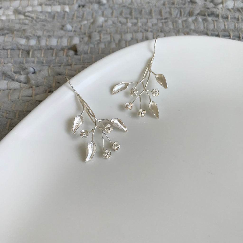 Matte Botanical Branch Earrings