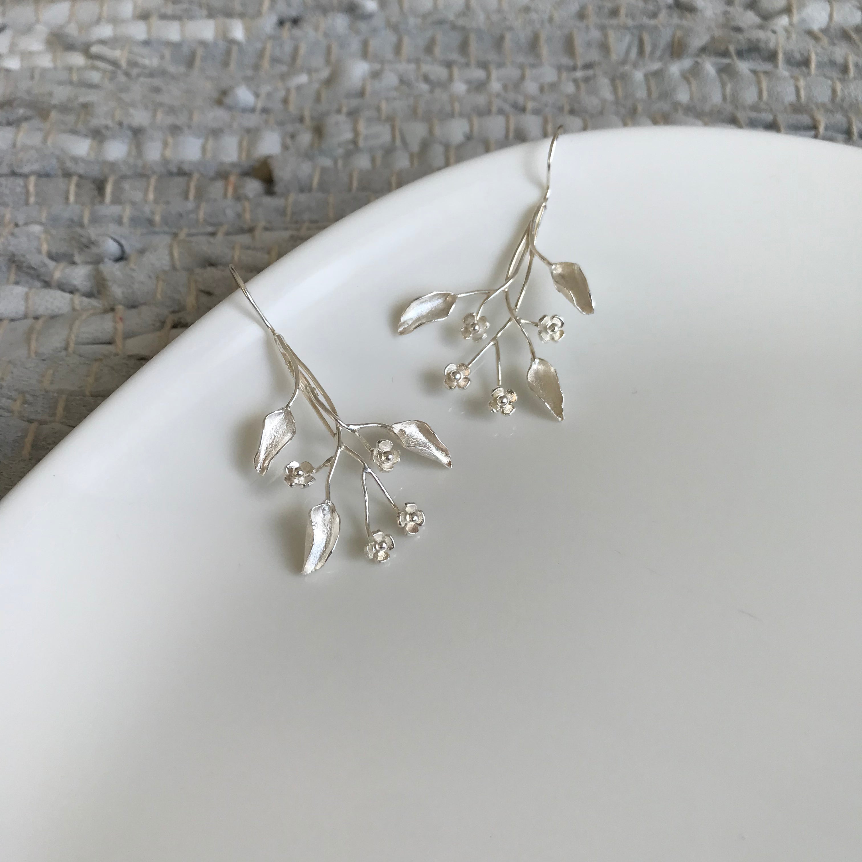 Matte Botanical Branch Earrings