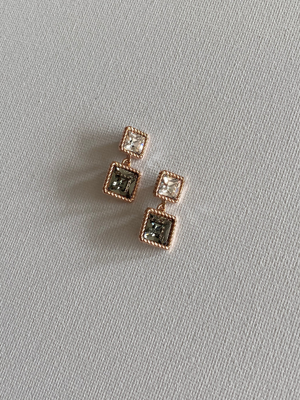 Swarovski Square Duo Drop Earrings