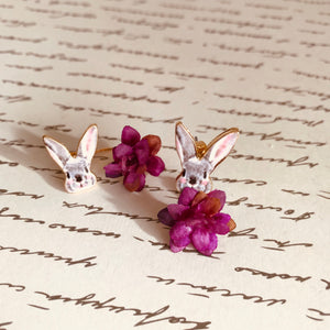 Rabbit with flower Earrings