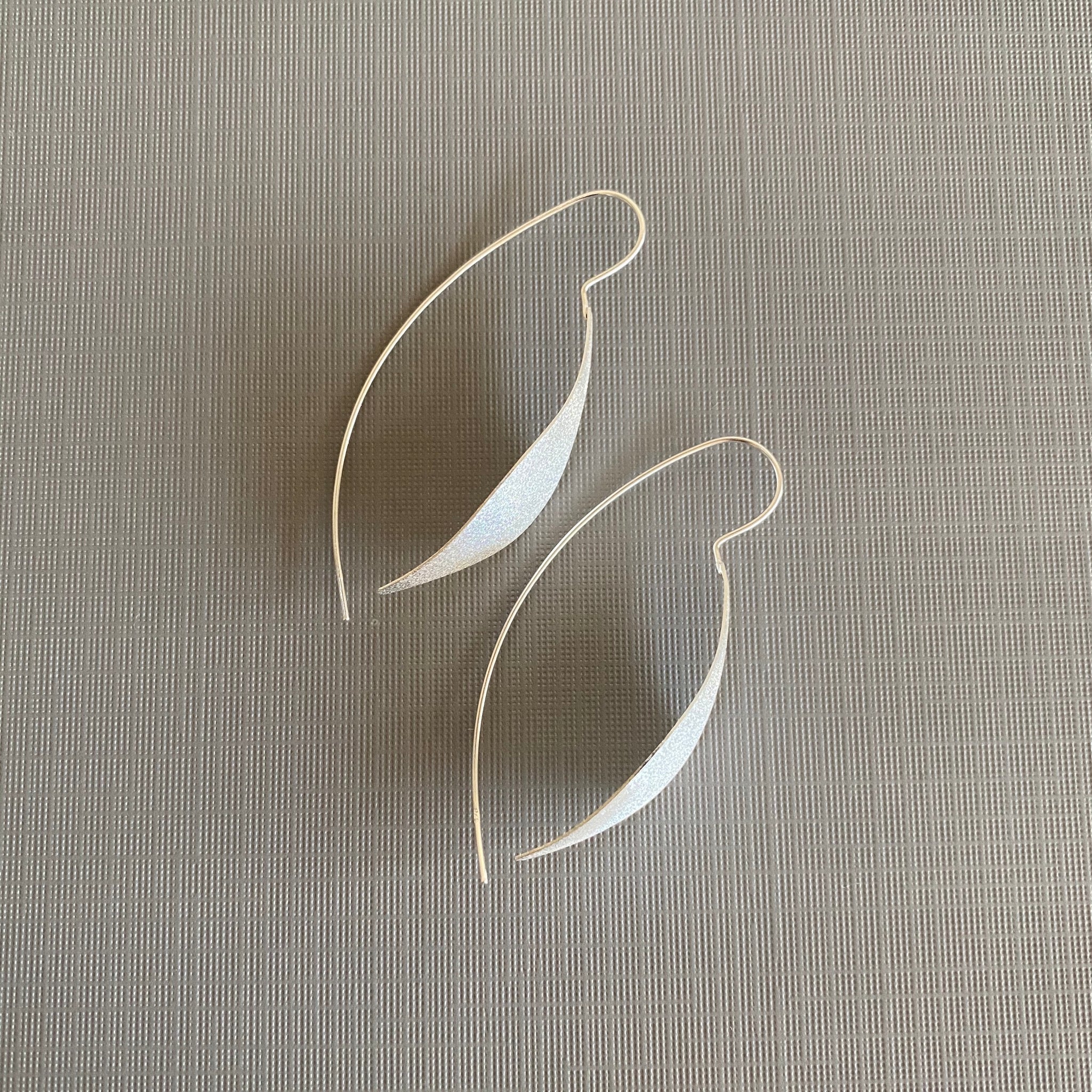 Silver Matte Leaf Earrings