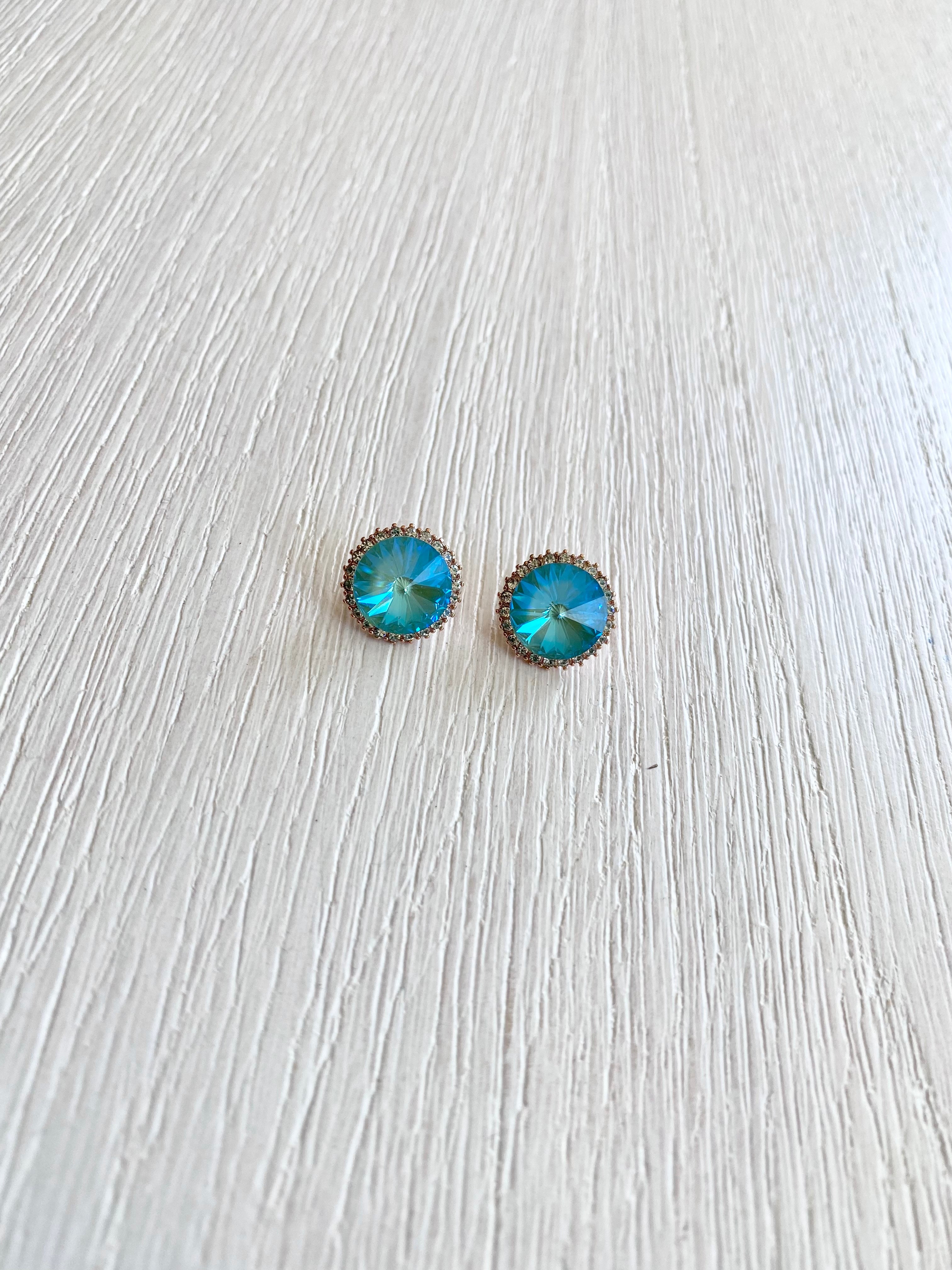 Swarovski Classic Halo Stud Earrings - 15mm (3 colours)