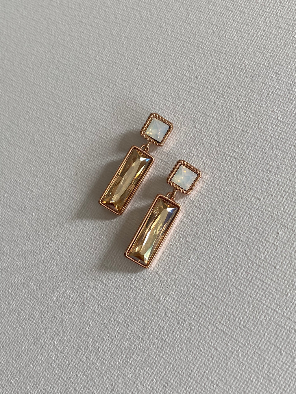Swarovski Rectangular Duo Drop Earrings