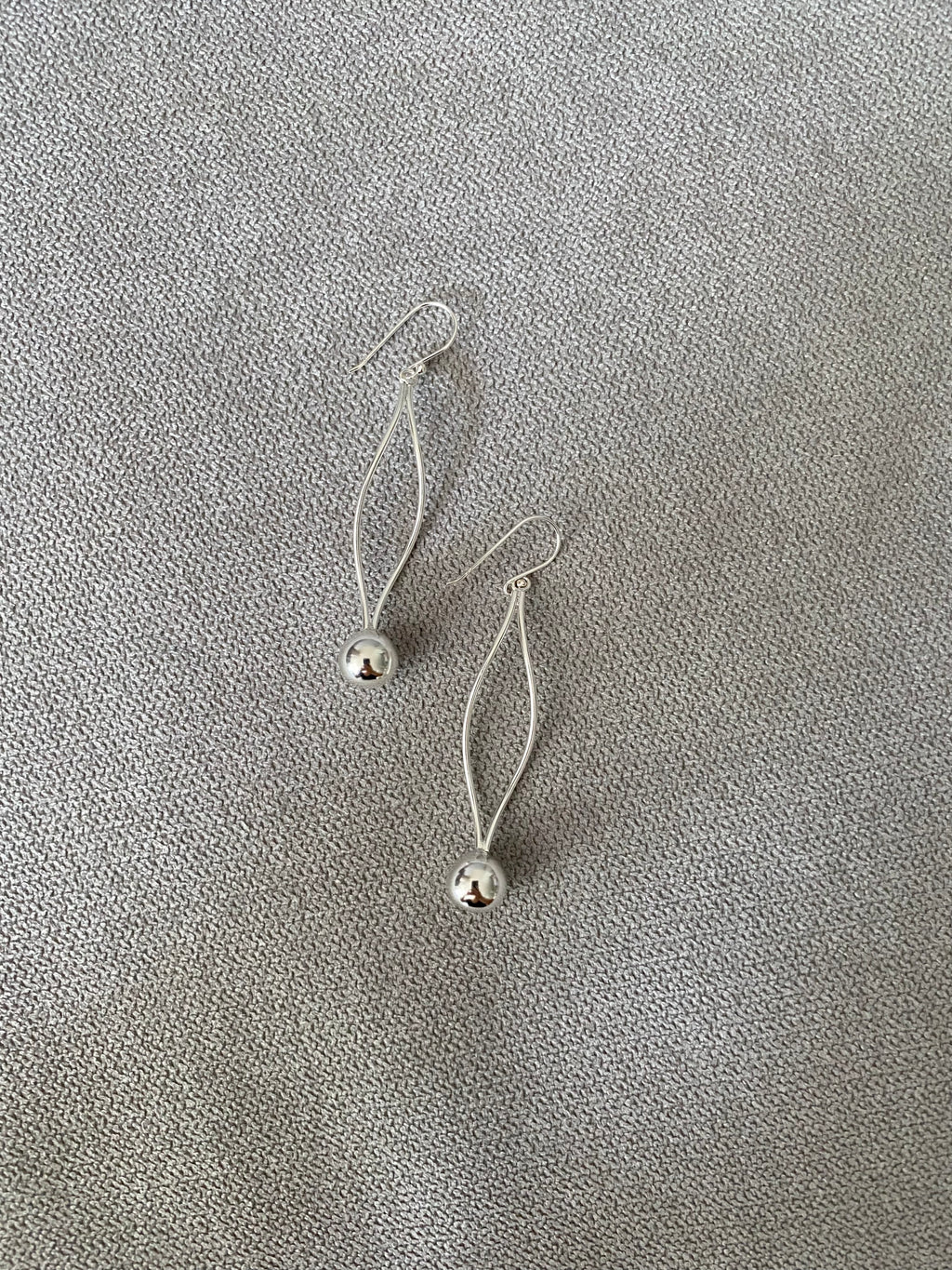 Curved Sphere Drop Earrings