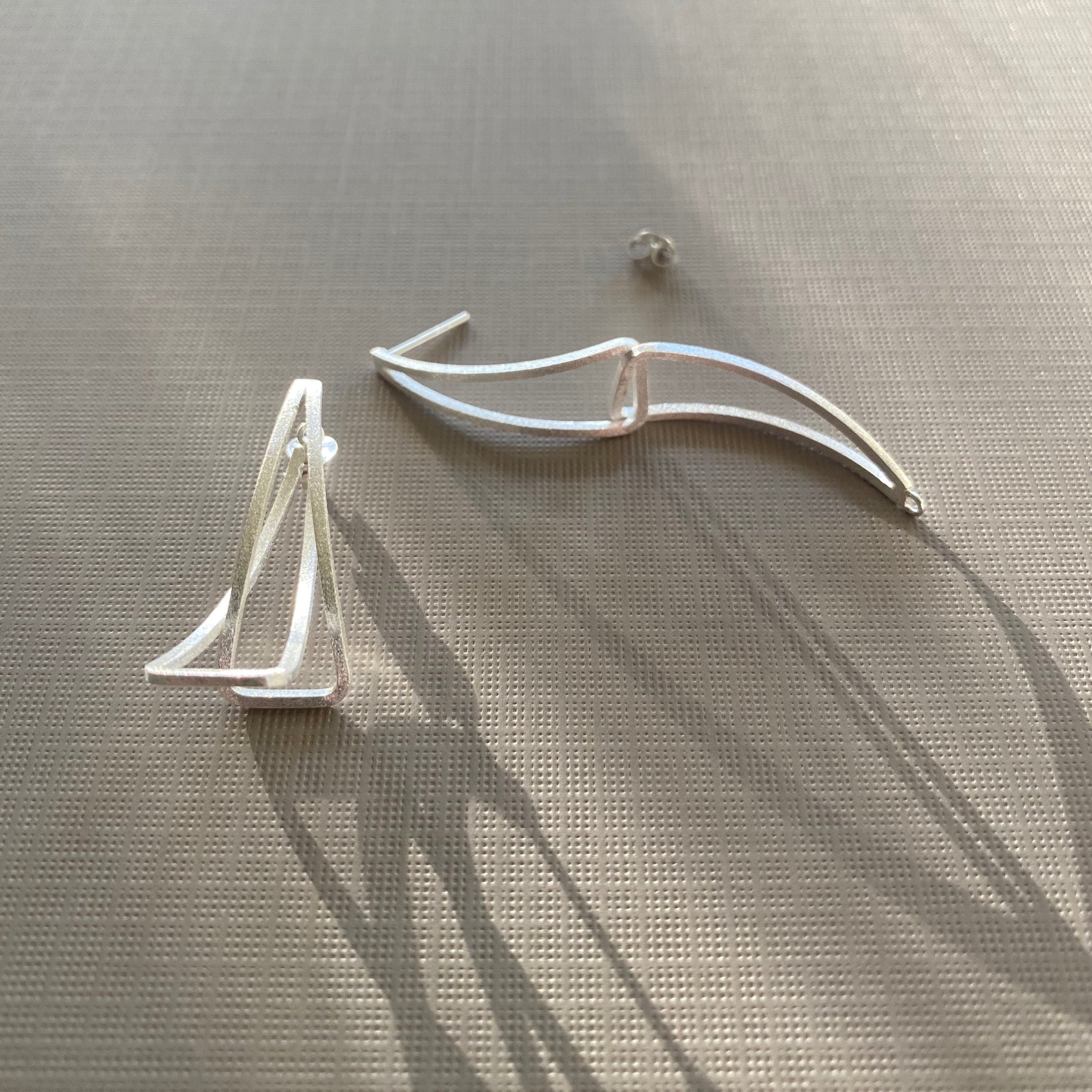 Silver Fold Earrings