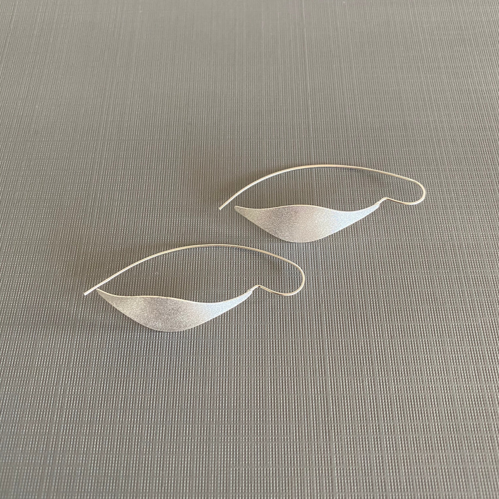 Silver Matte Leaf Earrings