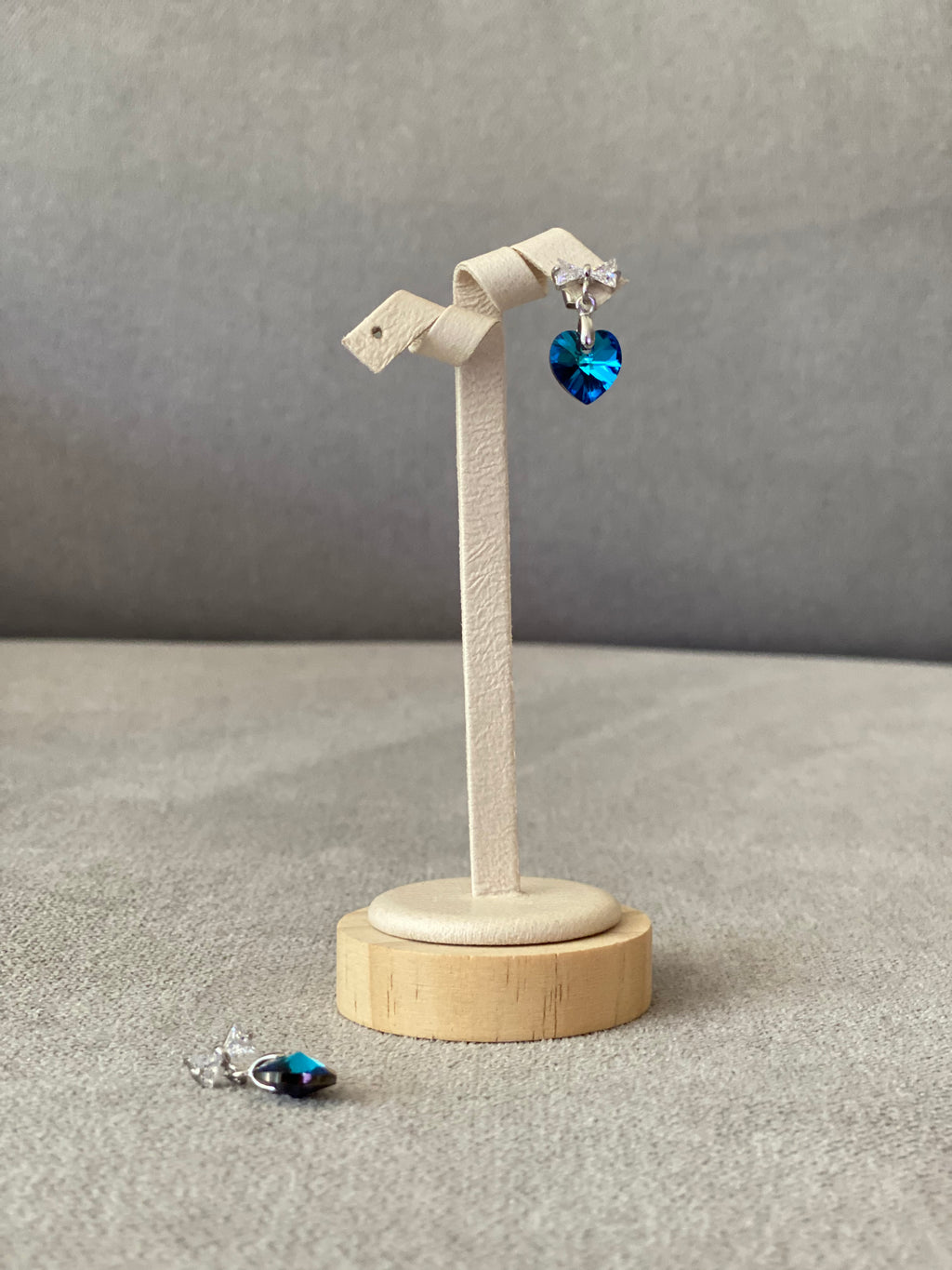 Swarovski Heart Drop Earrings with Bow Stud (3 colours)