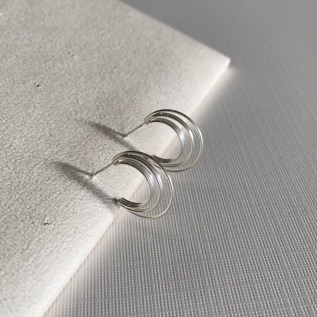 Circular Triple Loop Earrings