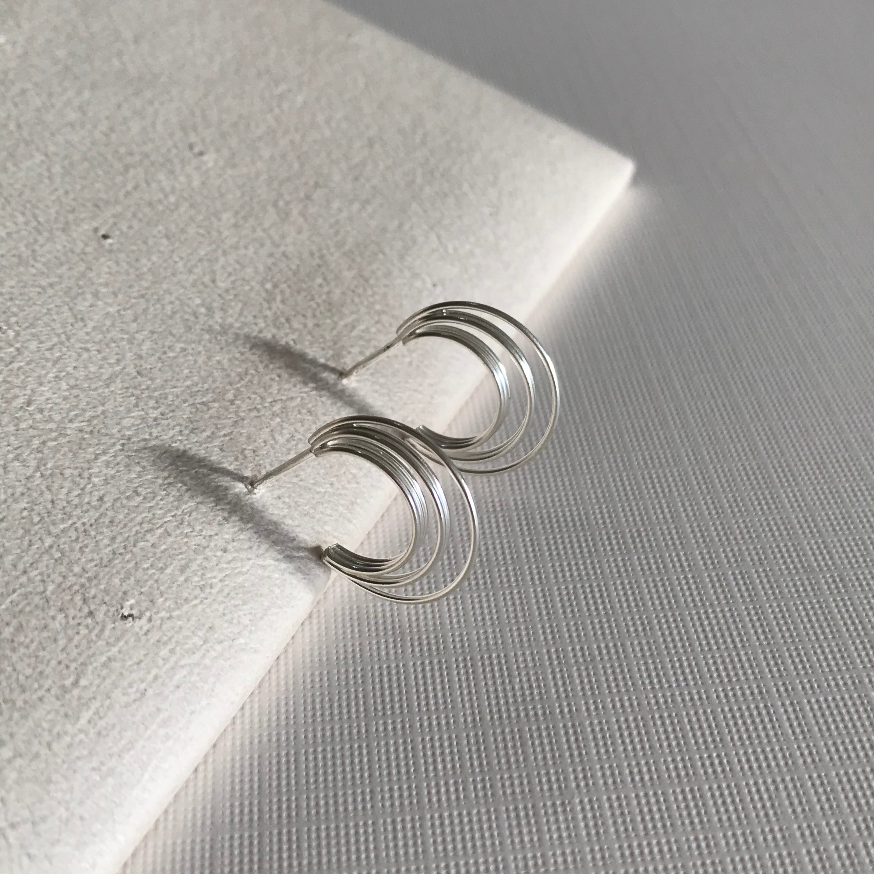 Circular Triple Loop Earrings