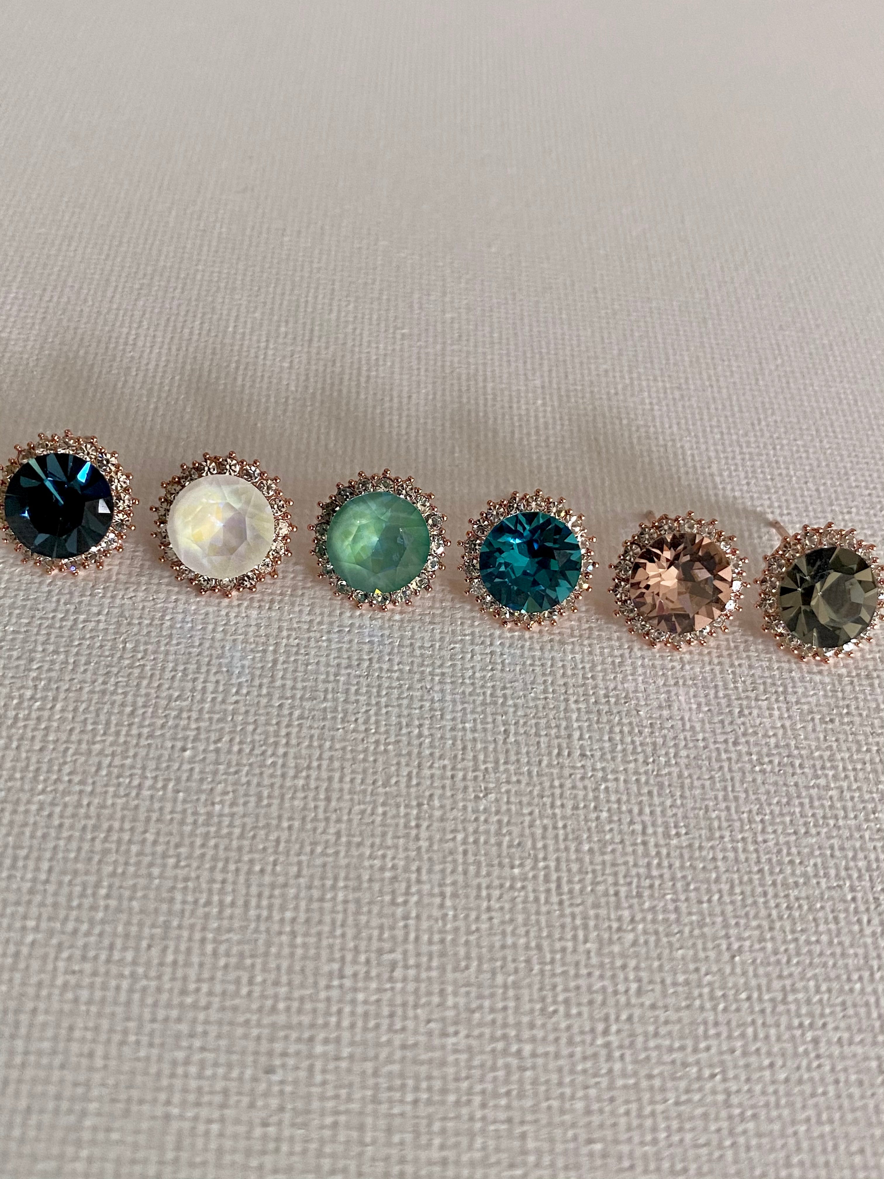 Swarovski Classic Halo Stud Earrings - 10mm (6 colours)