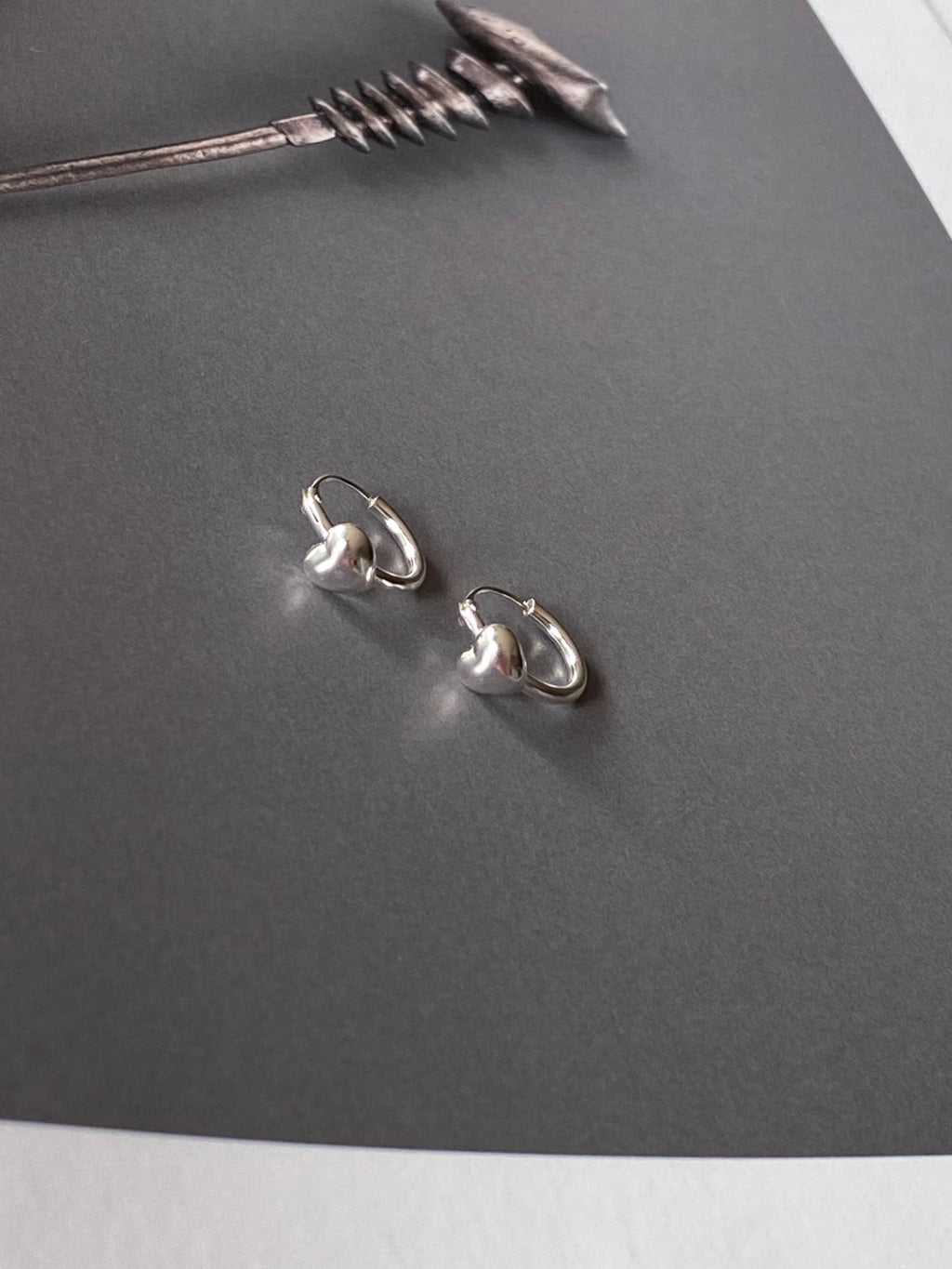 Small Heart Hoop Earrings