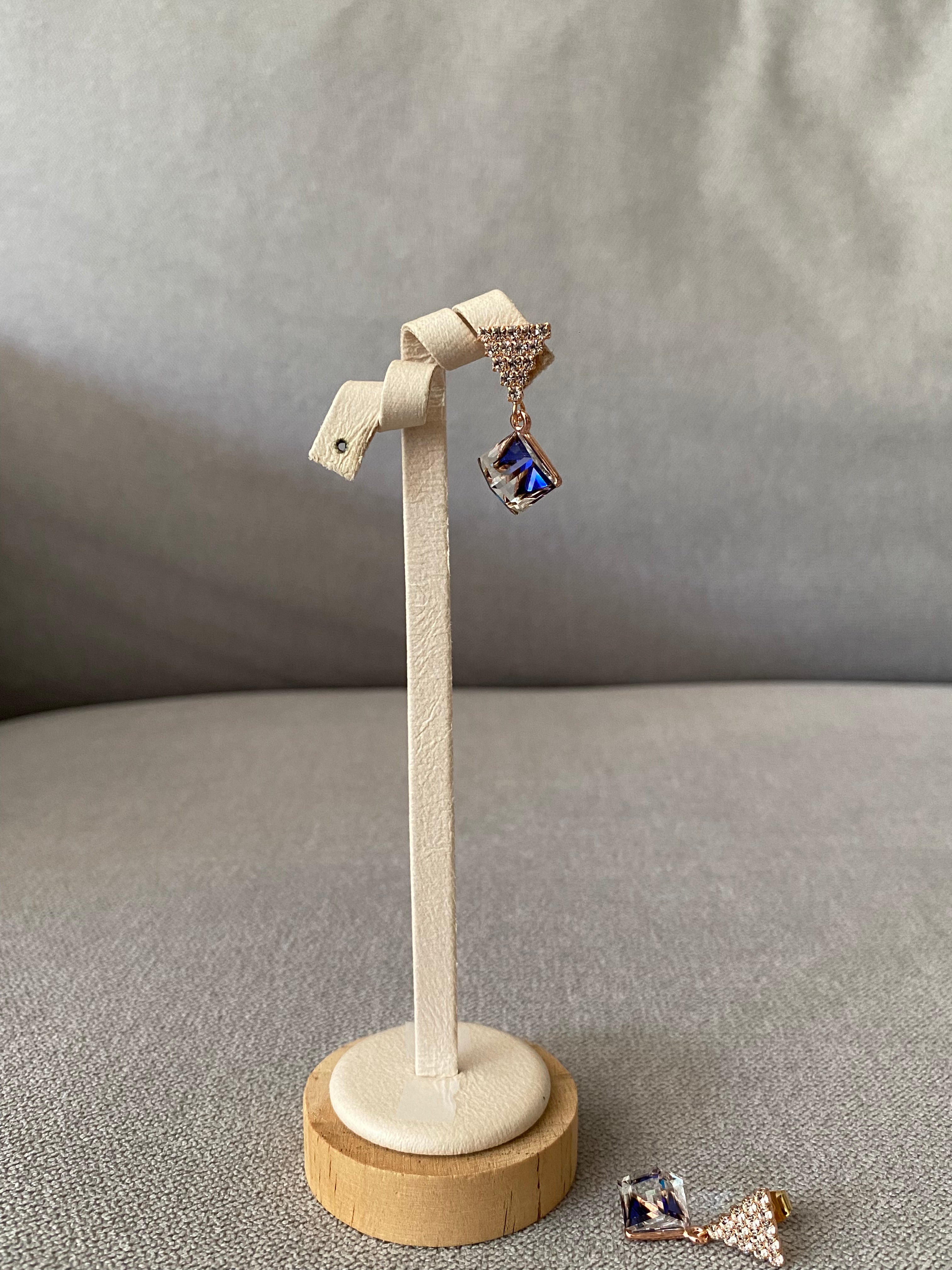 Swarovski Triangle Sparkle Cube Drop Earrings (4 colours)