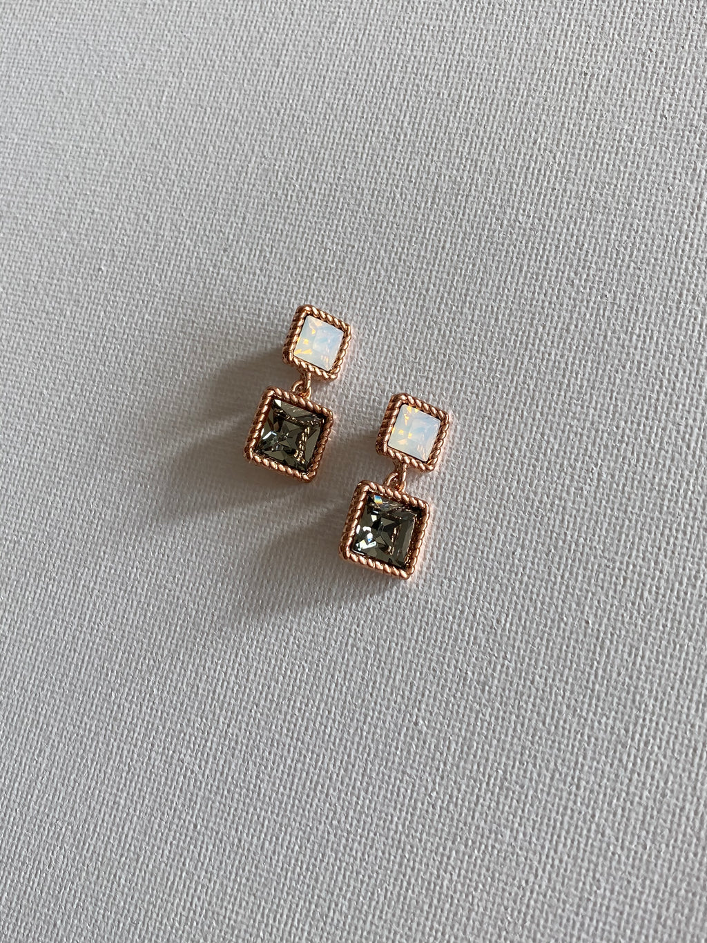 Swarovski Square Duo Drop Earrings
