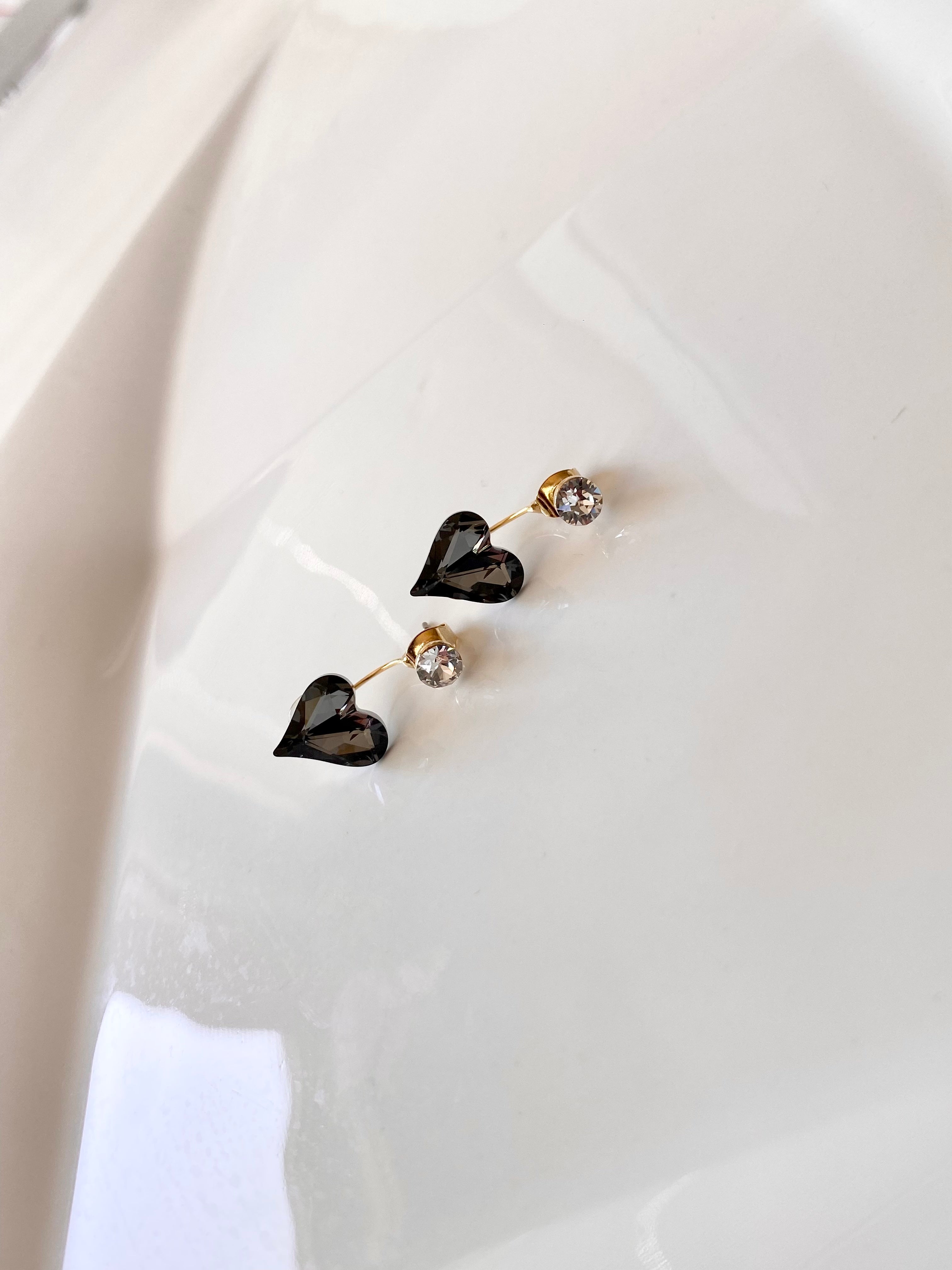 Swarovski Heart Drop Earrings (3 colors)