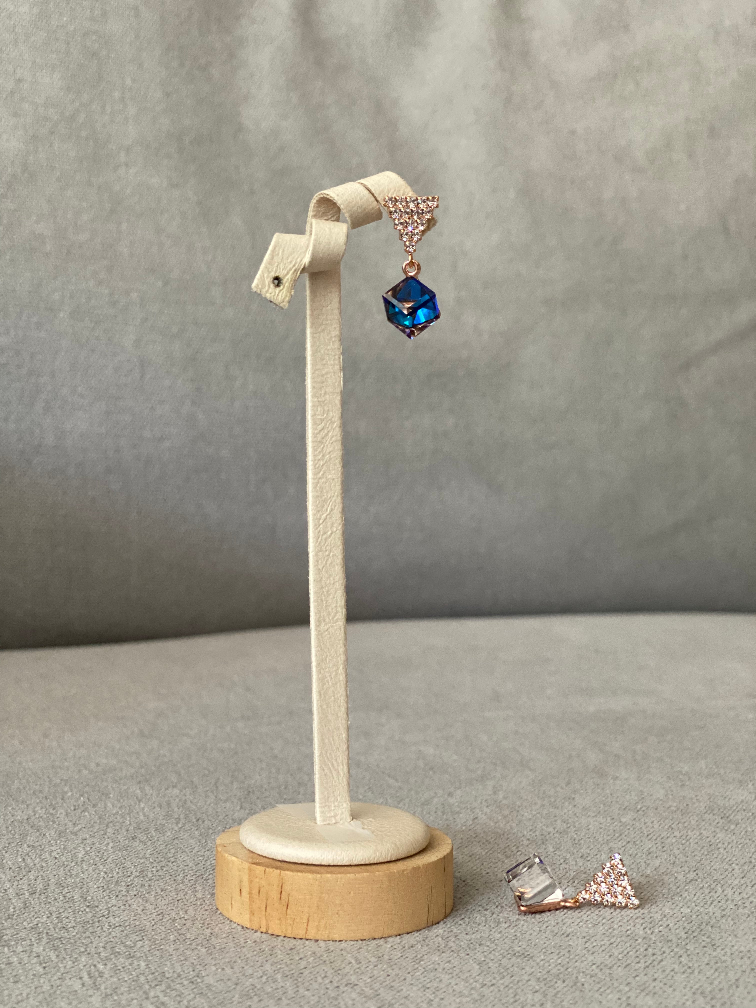 Swarovski Triangle Sparkle Cube Drop Earrings (4 colours)