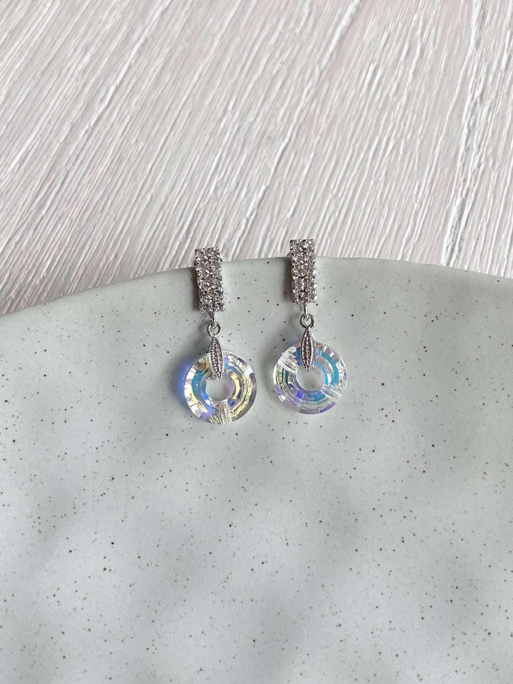 Swarovski Round Cut Dangle Earrings