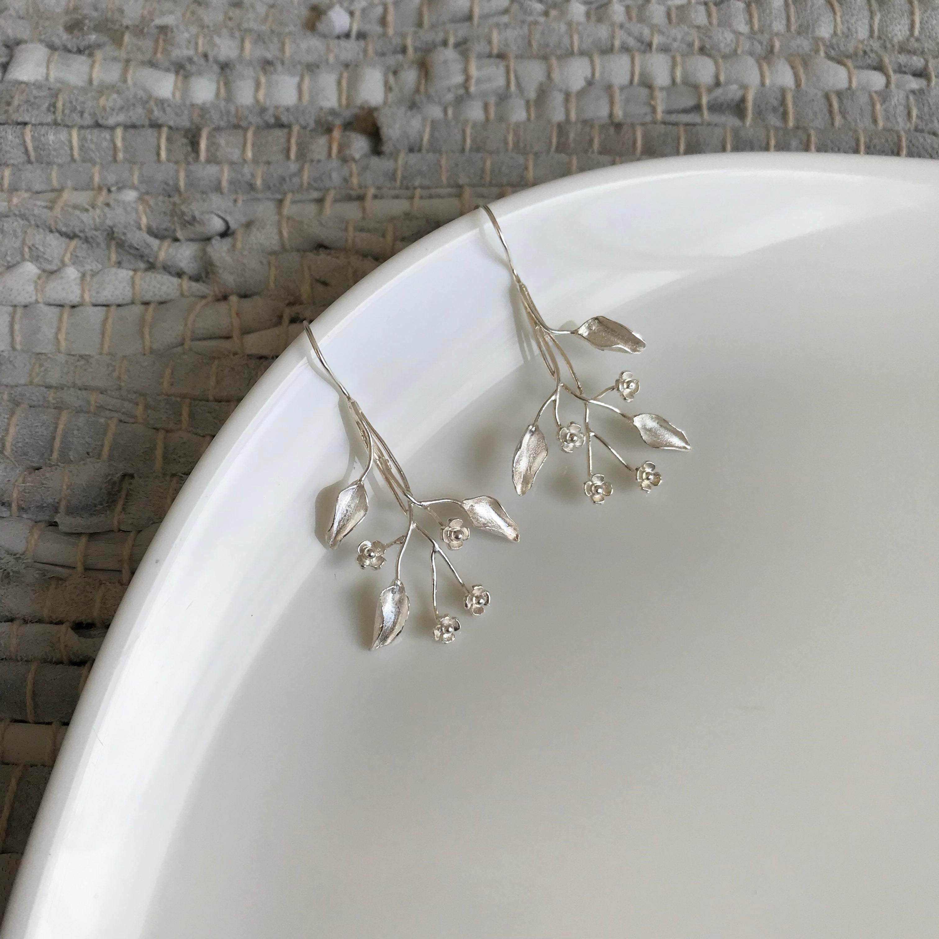 Matte Botanical Branch Earrings