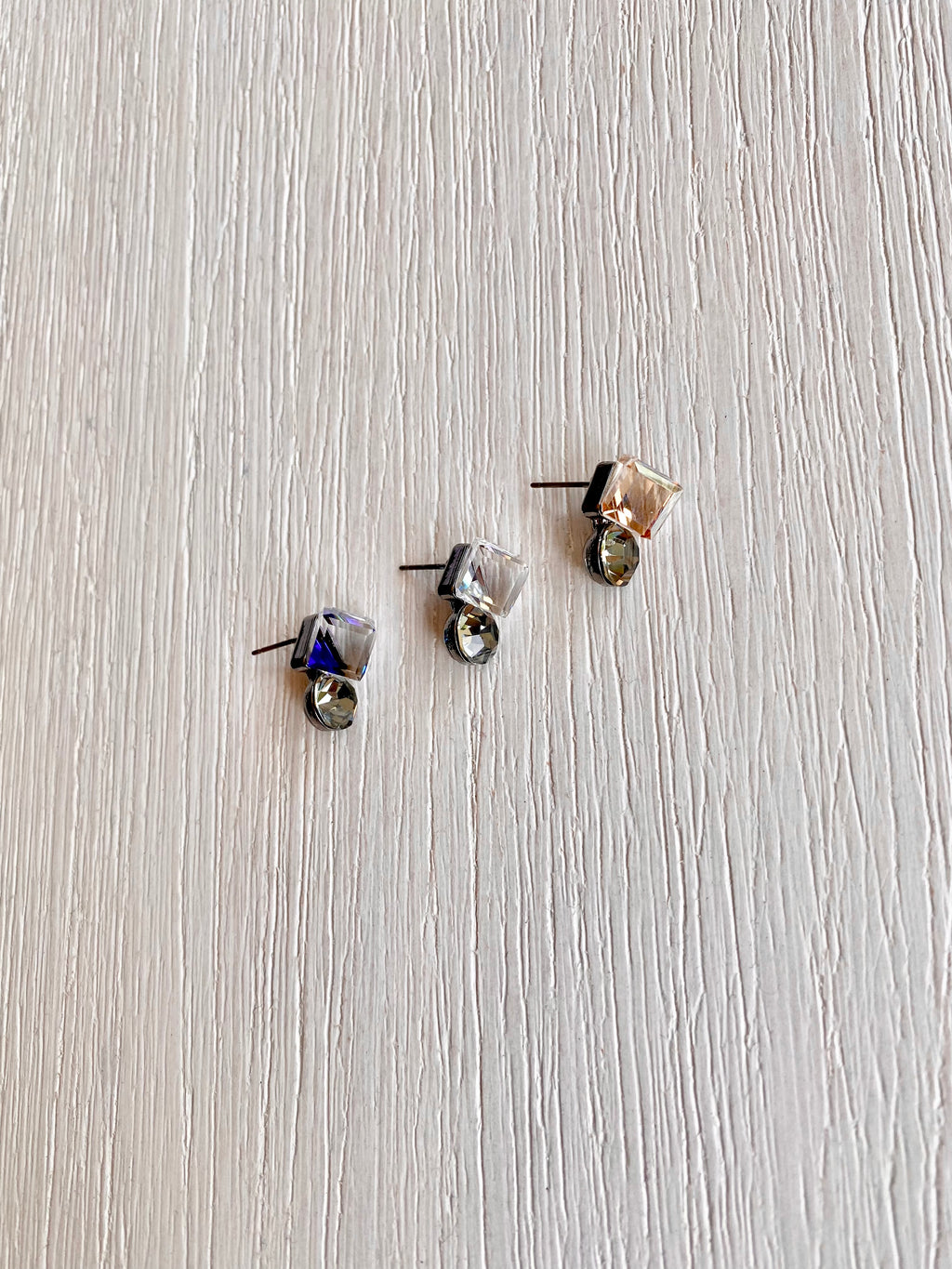 Swarovski Mini Cube & Round Drop Earrings