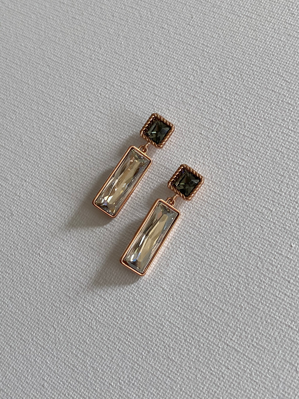Swarovski Rectangular Duo Drop Earrings
