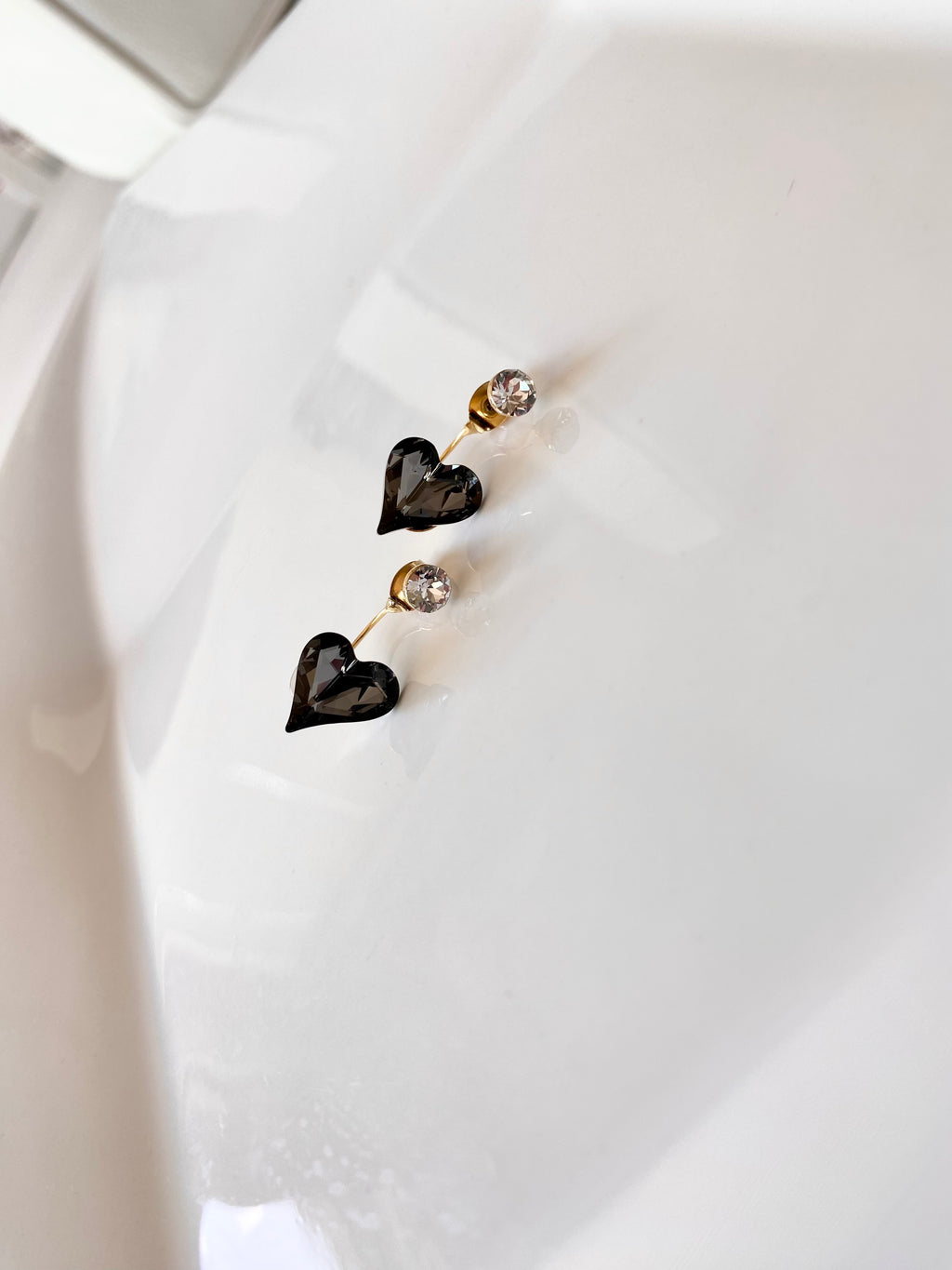 Swarovski Heart Drop Earrings (3 colors)